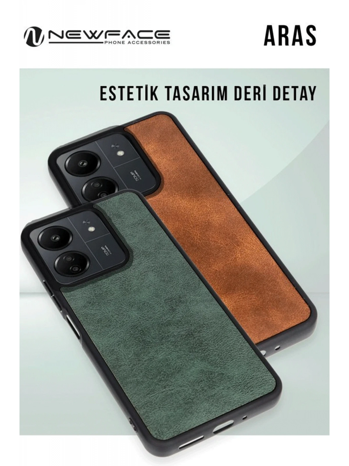 Newface Samsung Galaxy A26 Kılıf Aras Deri Kapak - Taba