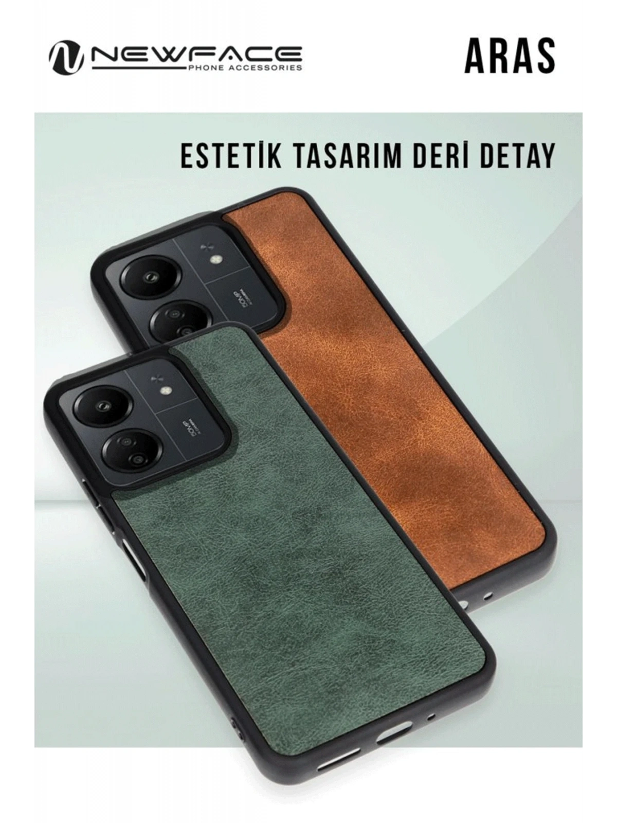 Newface Samsung Galaxy A36 Kılıf Aras Deri Kapak - Taba