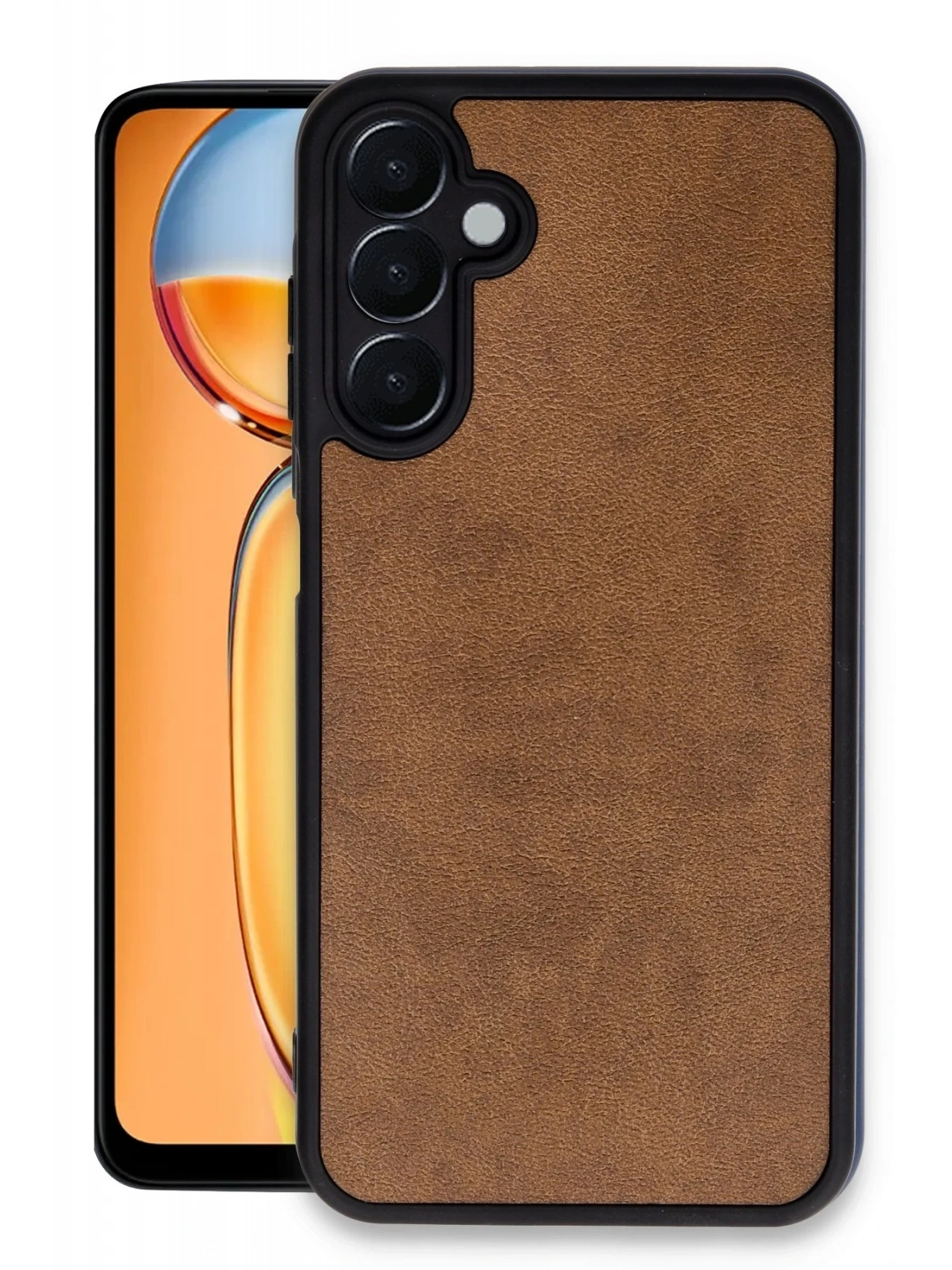 Newface Samsung Galaxy M15 Kılıf Aras Deri Kapak - Taba