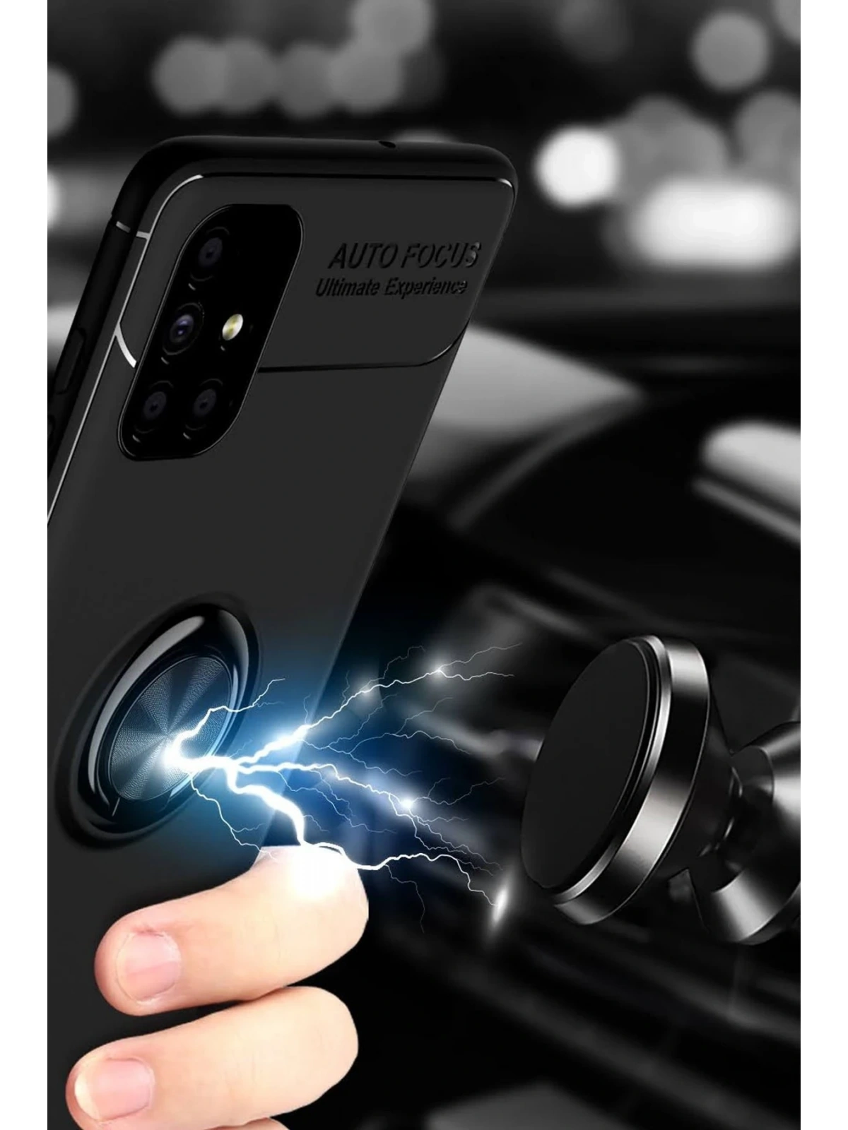 Newface Samsung Galaxy M51 Kılıf Range Yüzüklü Silikon - Mavi