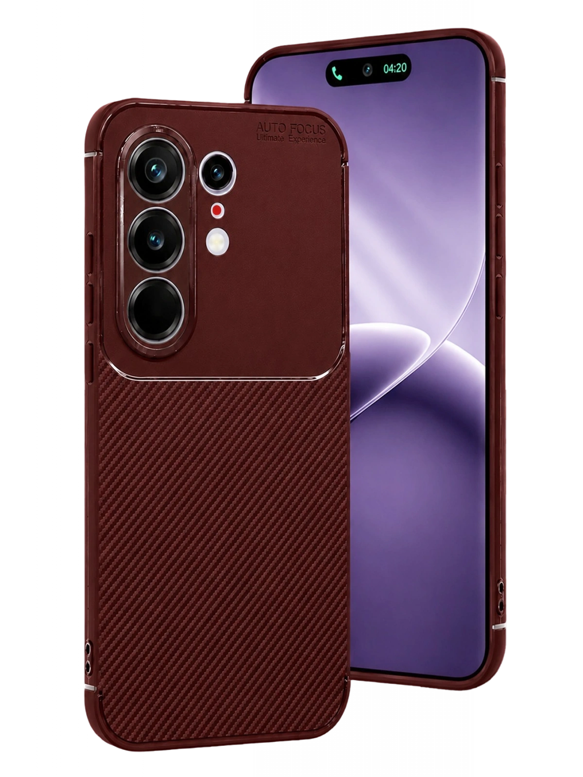 Newface Tecno Camon 50 Pro 5G Auto Focus Karbon Kapak - Bordo