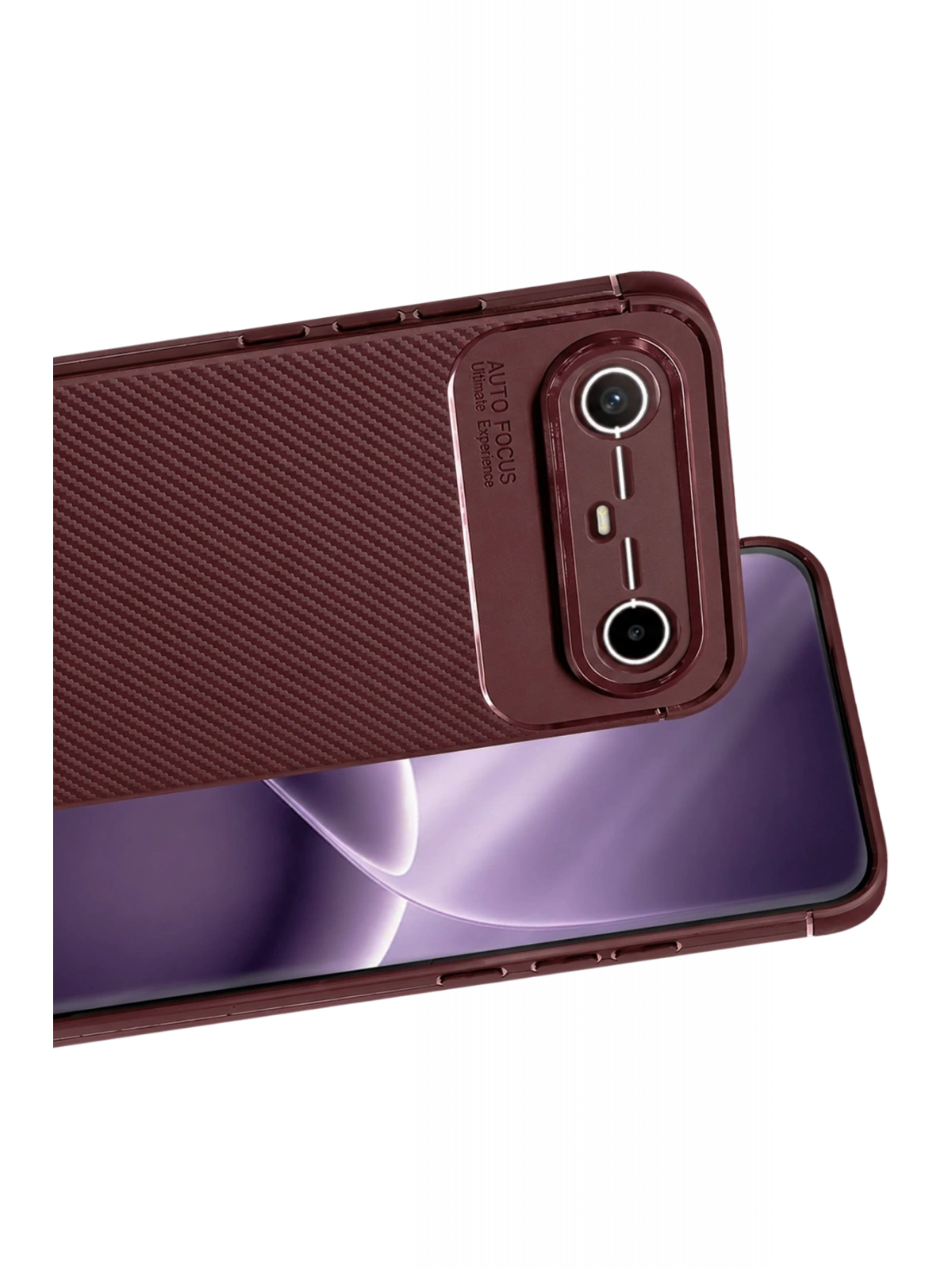 Newface Tecno Spark Slim 5G Auto Focus Karbon Kapak - Bordo