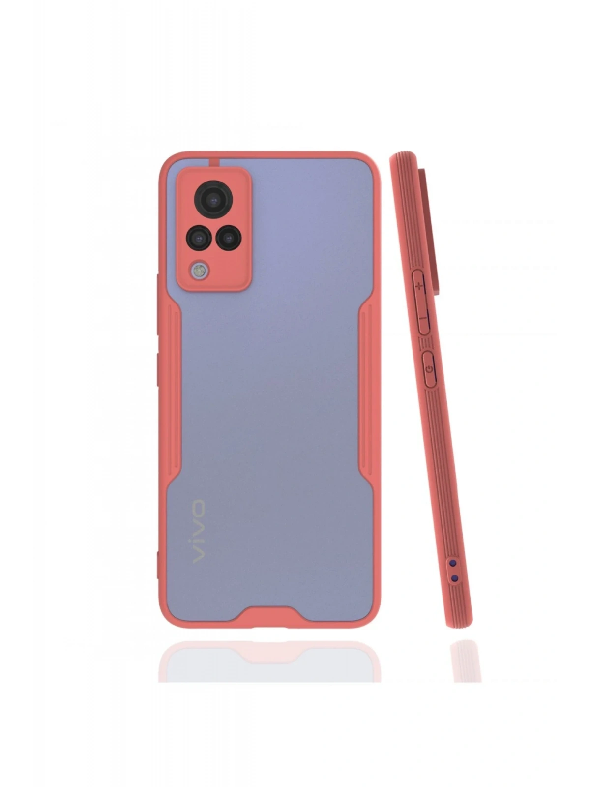 Newface Vivo V21 Kılıf Platin Silikon - Pembe
