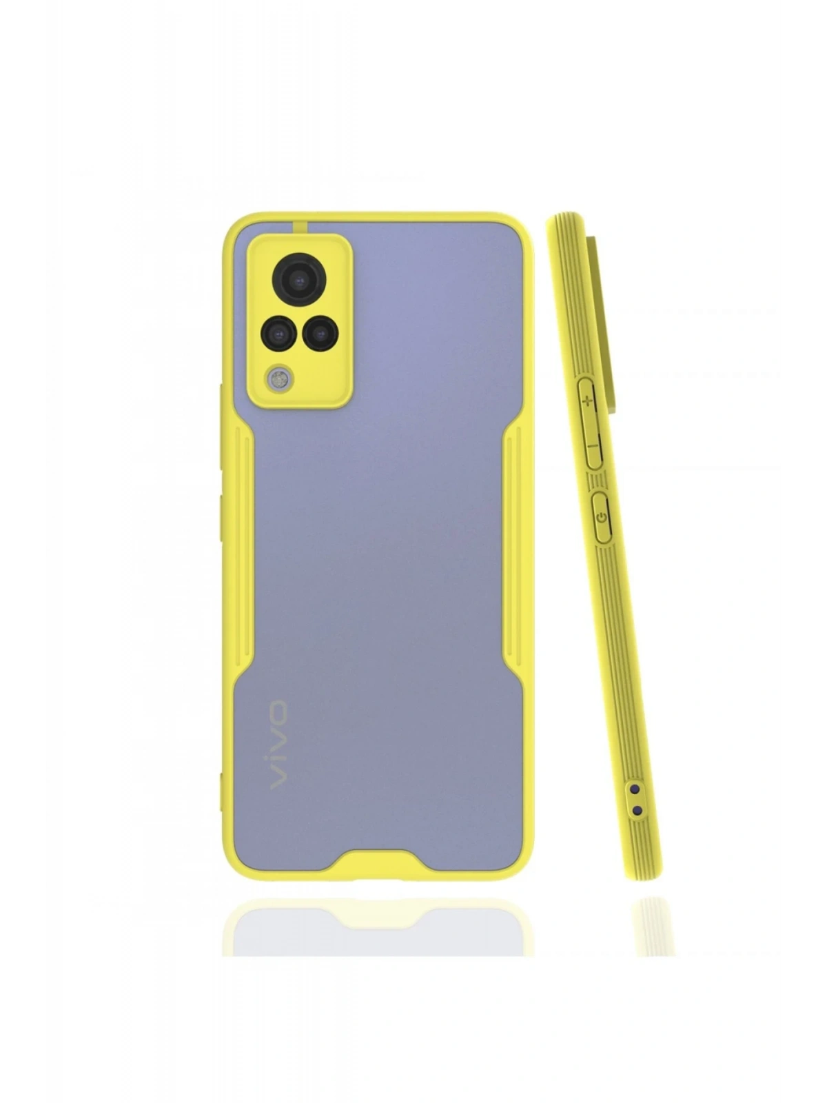 Newface Vivo V21 Kılıf Platin Silikon - Sarı