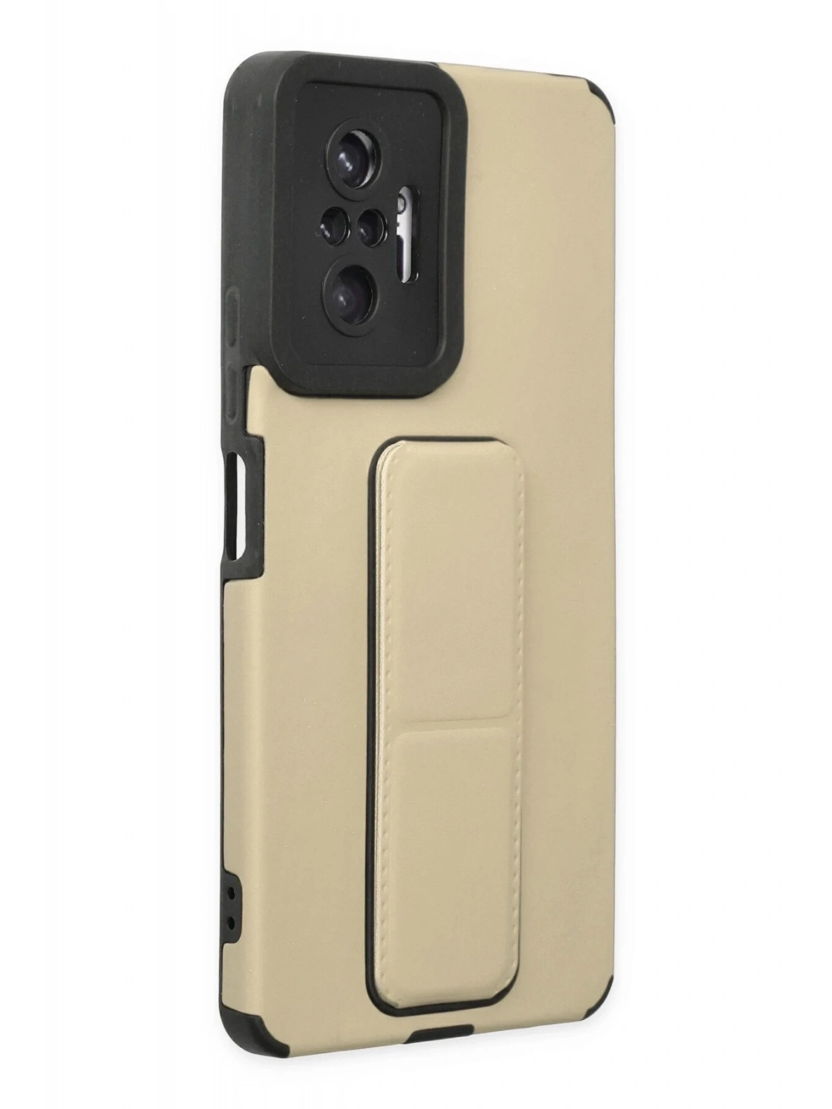 Newface Xiaomi Redmi Note 10 Pro Kılıf Mega Standlı Silikon - Gold