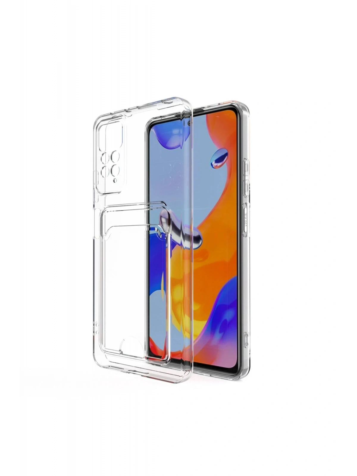 Newface Xiaomi Redmi Note 11 Kılıf Kart Şeffaf Silikon - Şeffaf