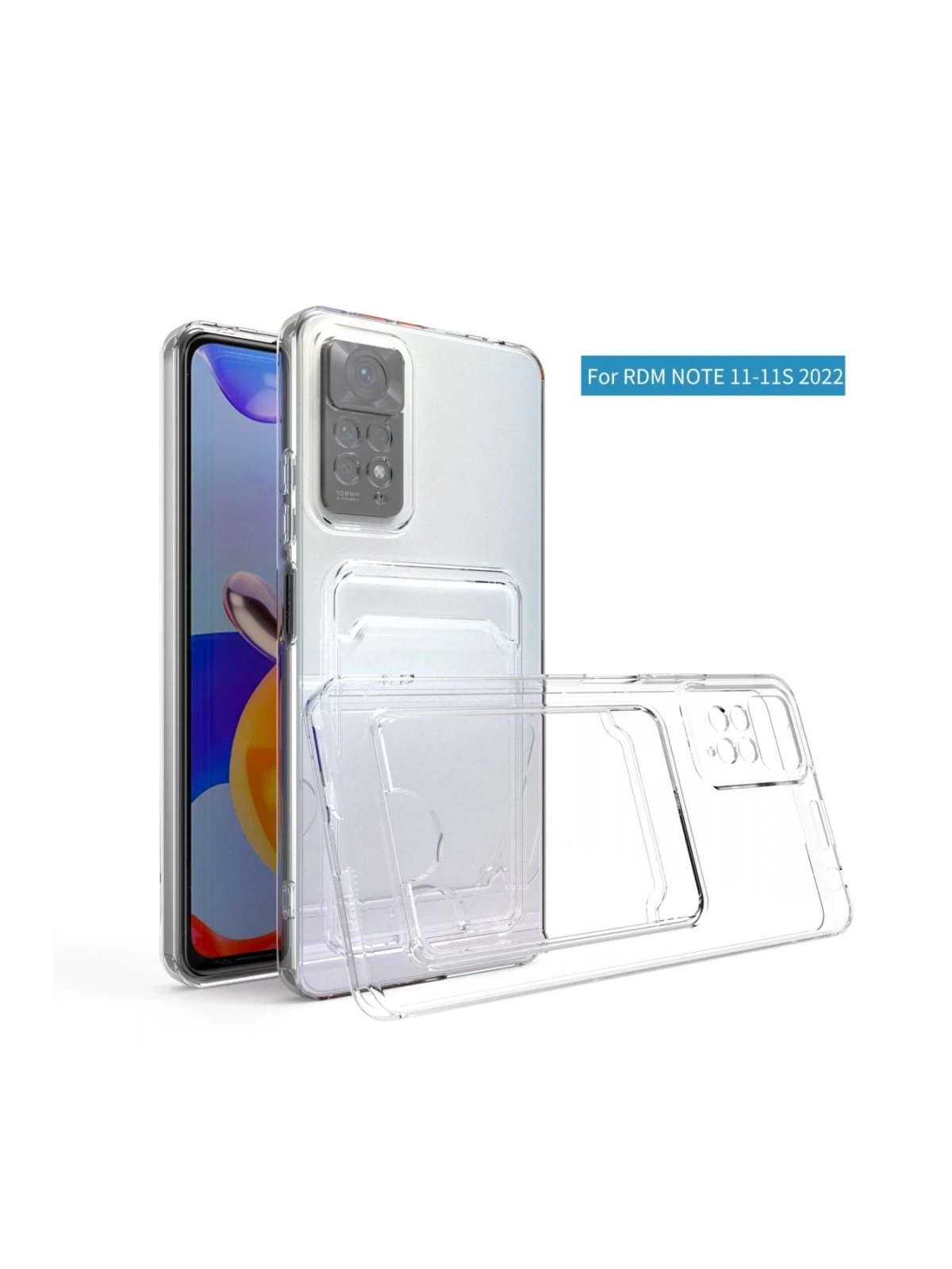 Newface Xiaomi Redmi Note 11 Kılıf Kart Şeffaf Silikon - Şeffaf