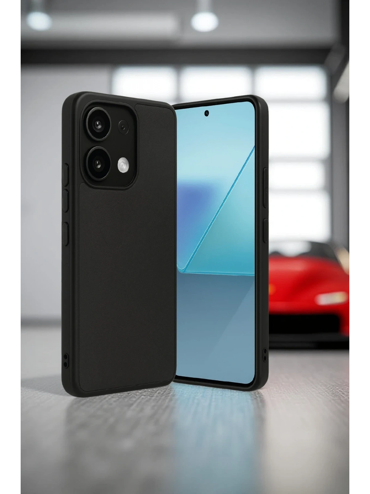 Newface Xiaomi Redmi Note 13 4G Kılıf Aras Deri Kapak - Siyah