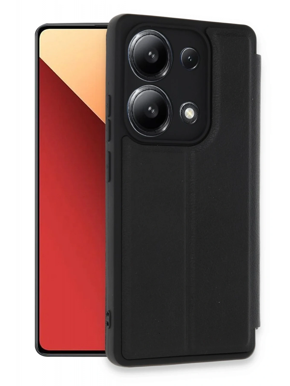 Newface Xiaomi Redmi Note 13 4G Kılıf Flip Cover - Siyah