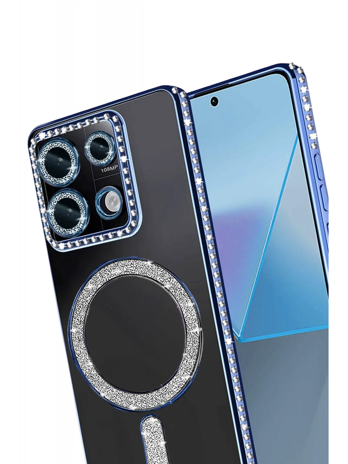 Newface Xiaomi Redmi Note 13 Pro 4G Joke Simli Magneticsafe Kılıf - Mavi