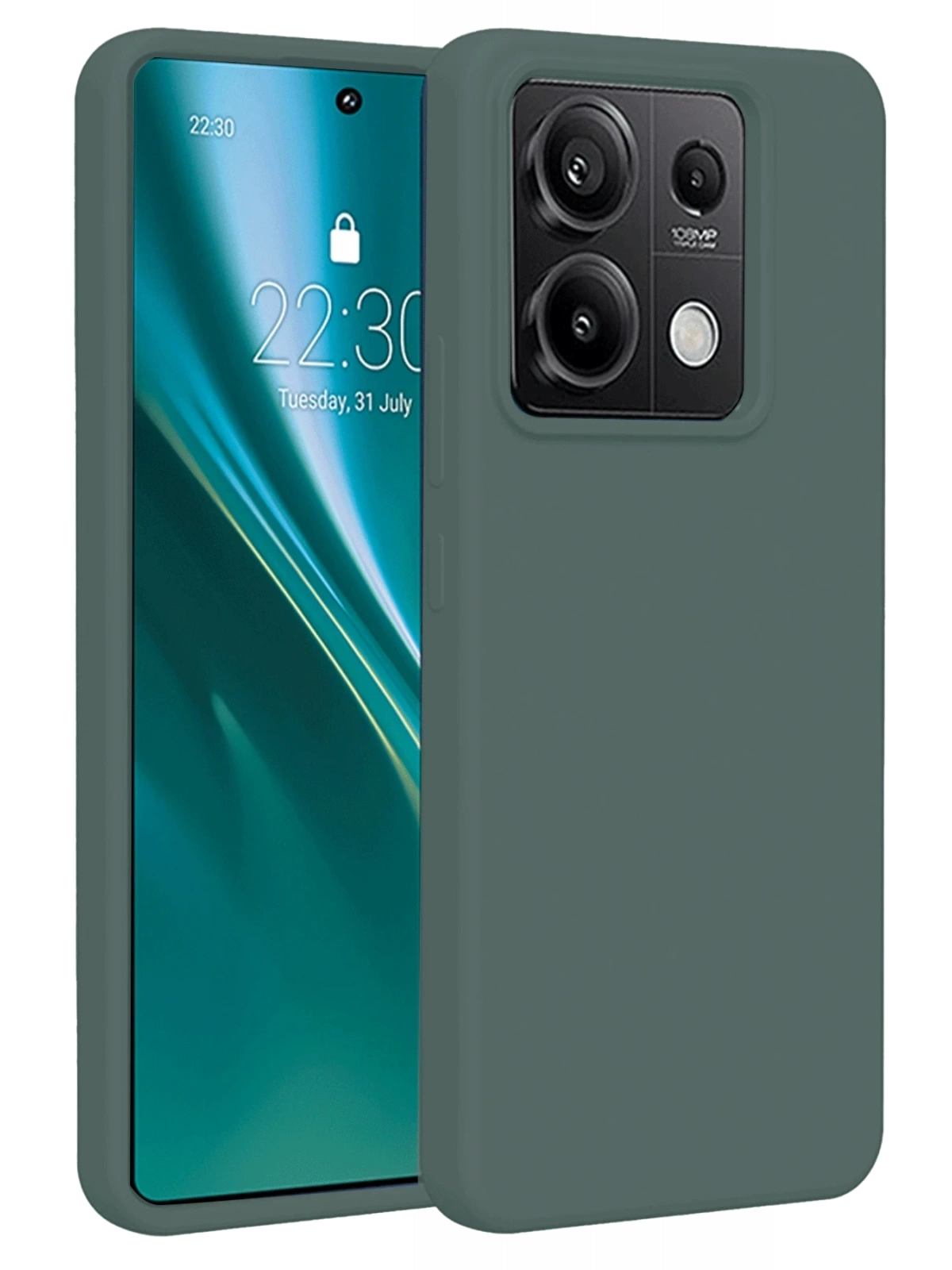 Newface Xiaomi Redmi Note 13 Pro 5G Kılıf First Silikon - Koyu Yeşil