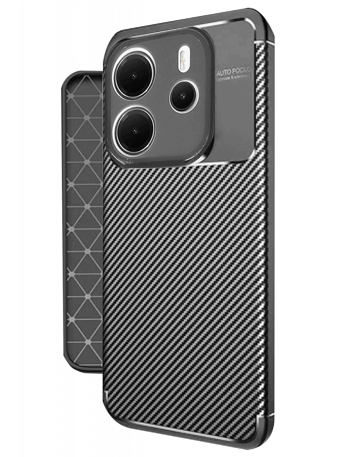 Newface Xiaomi Redmi Note 14 4G Kılıf Auto Focus Karbon Kapak - Siyah