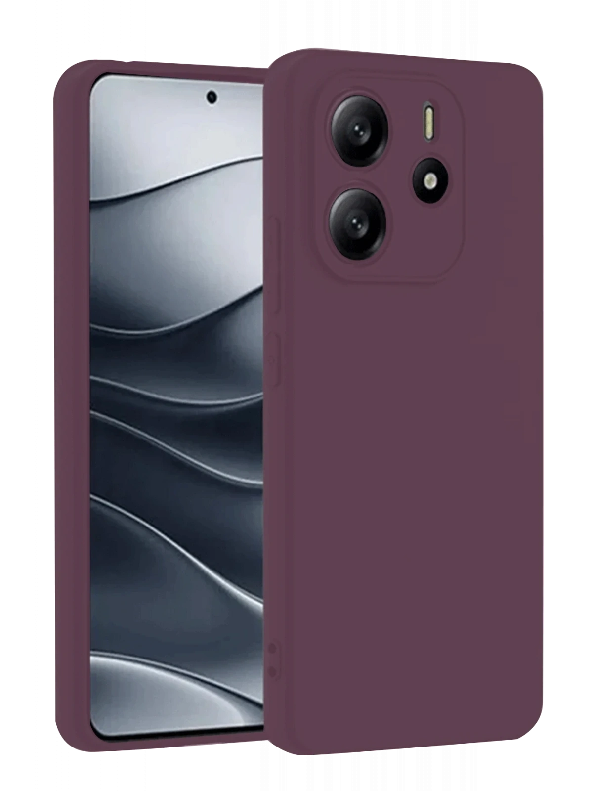 Newface Xiaomi Redmi Note 14 4G Kılıf First Silikon - Mürdüm