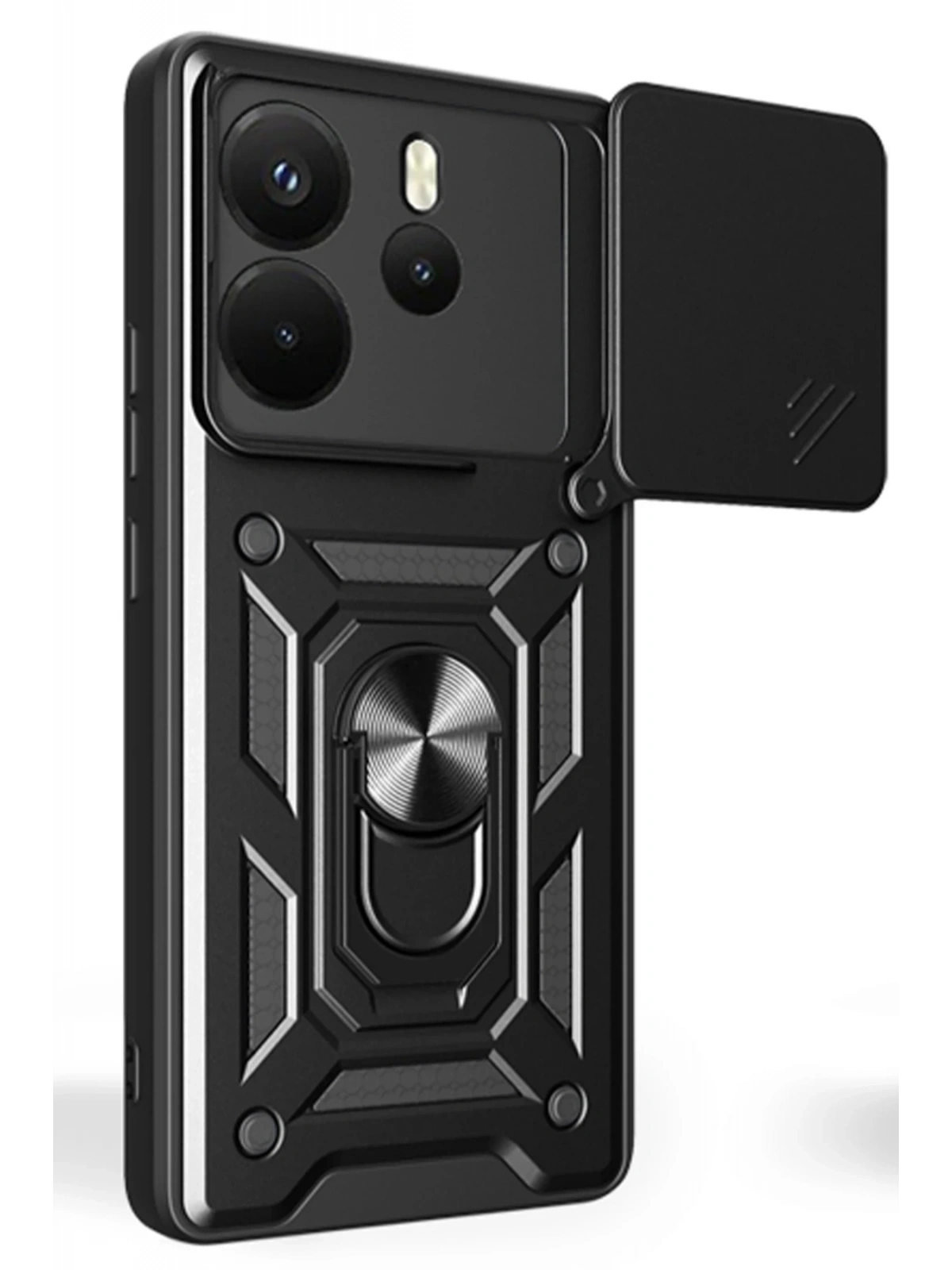 Newface Xiaomi Redmi Note 14 4G Pars Lens Yüzüklü Silikon - Siyah