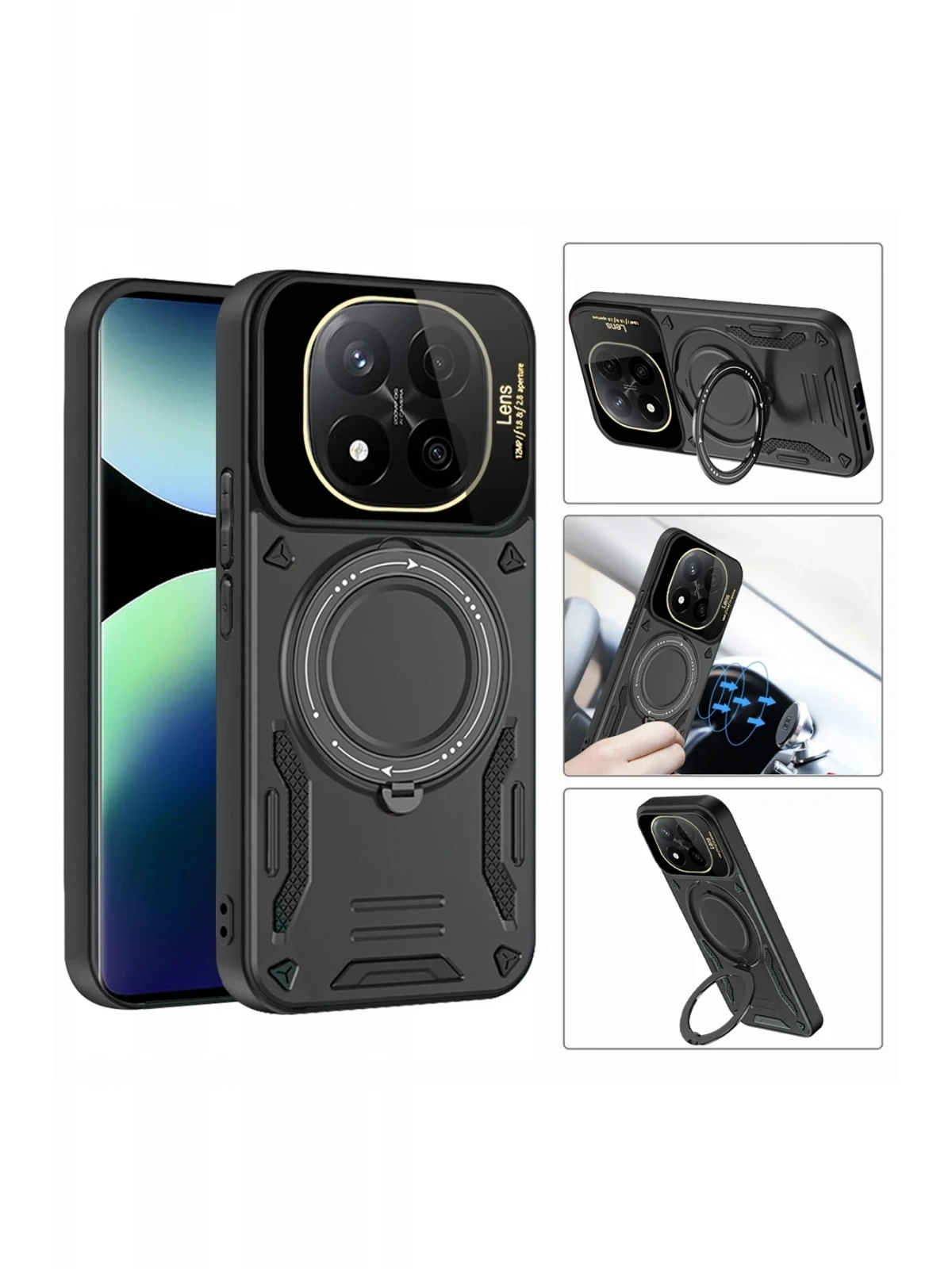 Newface Xiaomi Redmi Note 14 Pro Plus Kılıf Joy Lens Standlı Kapak - Mor