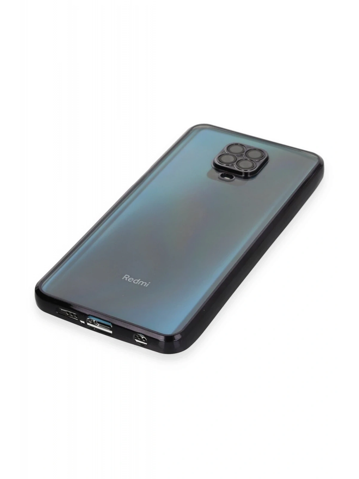 Newface Xiaomi Redmi Note 9 Pro Kılıf Razer Lensli Silikon - Siyah