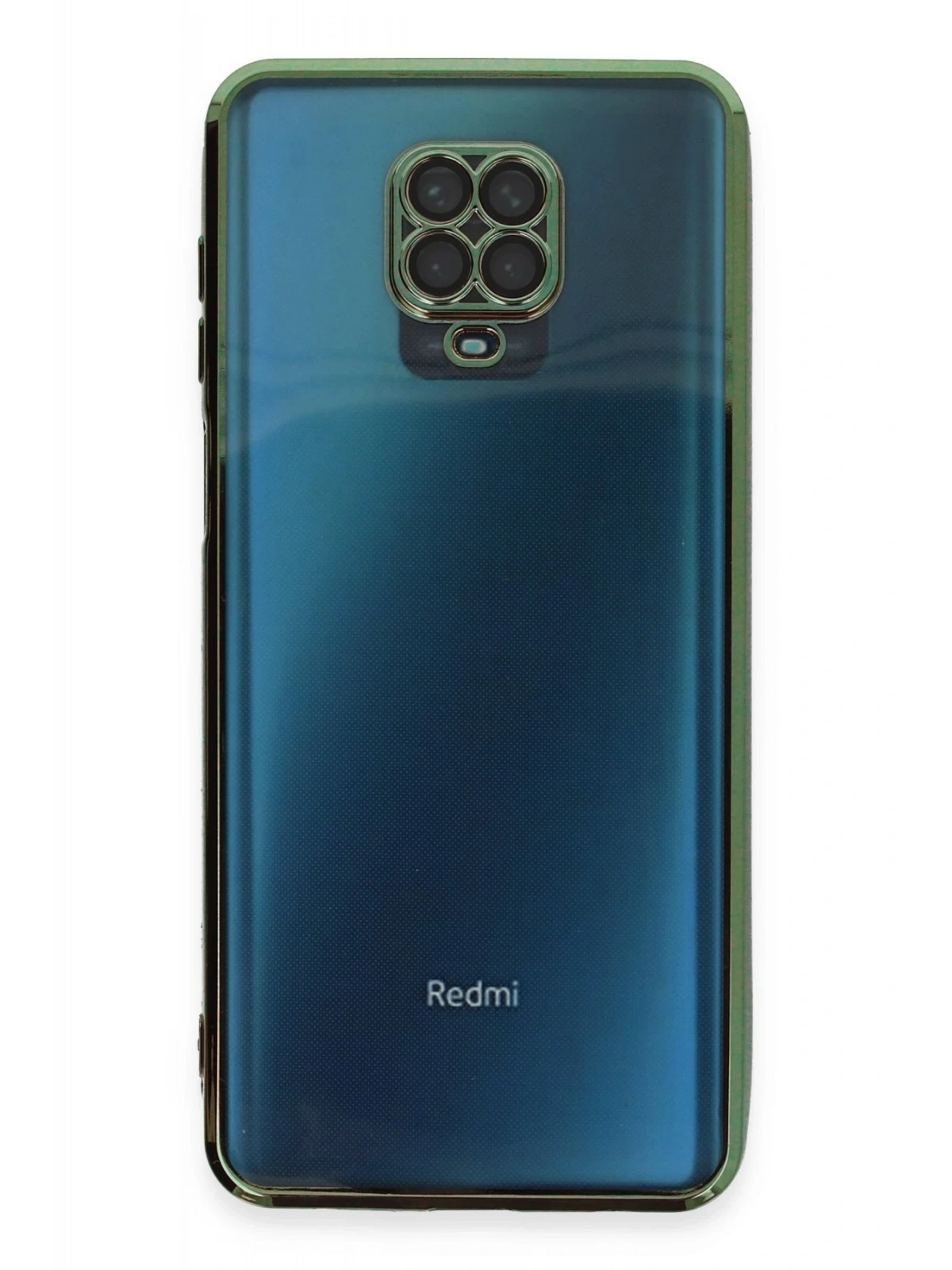 Newface Xiaomi Redmi Note 9 Pro Kılıf Razer Lensli Silikon - Yeşil