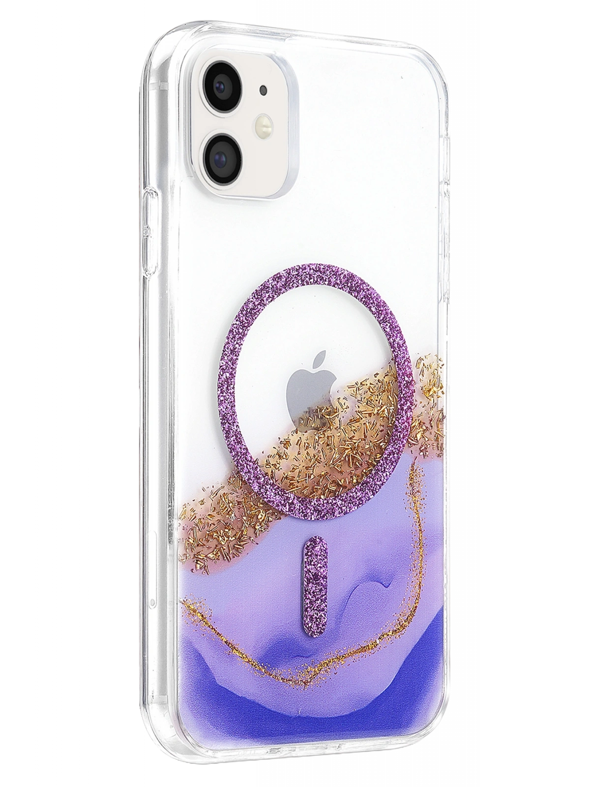 Onegif Apple iPhone 11 Lotus Simli Magsafe Kapak - Mor