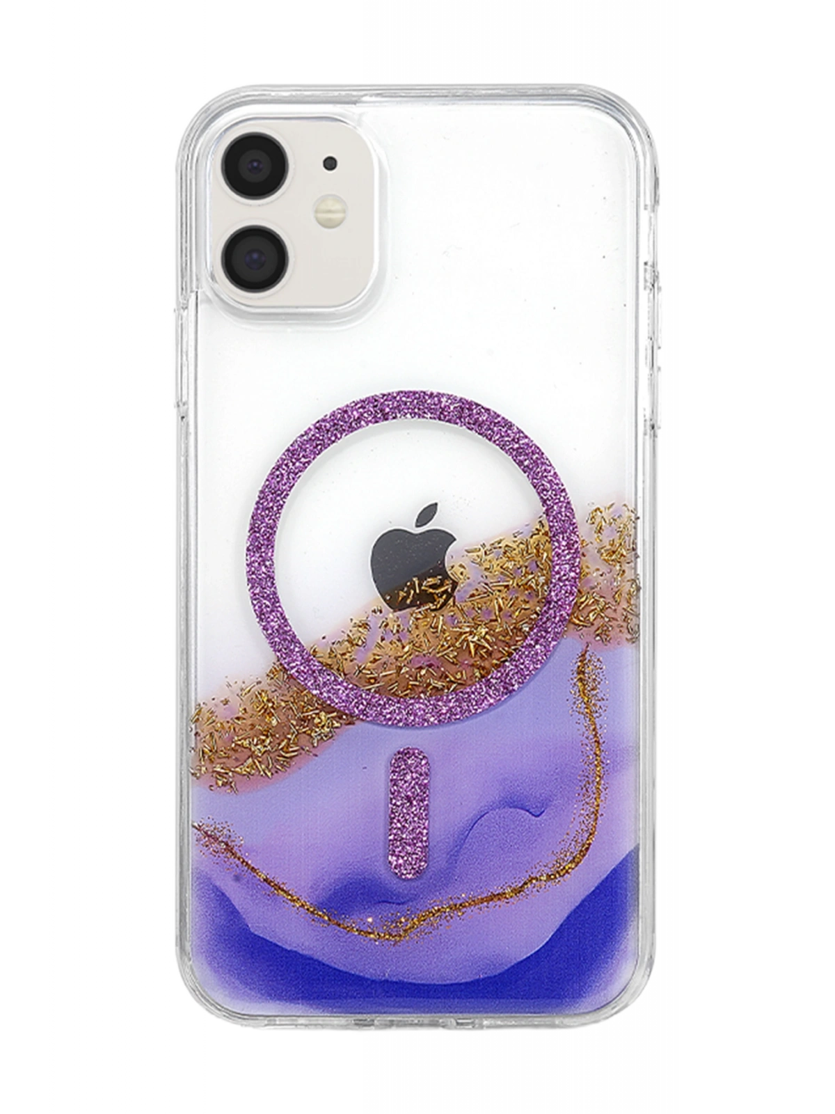 Onegif Apple iPhone 11 Lotus Simli Magsafe Kapak - Mor