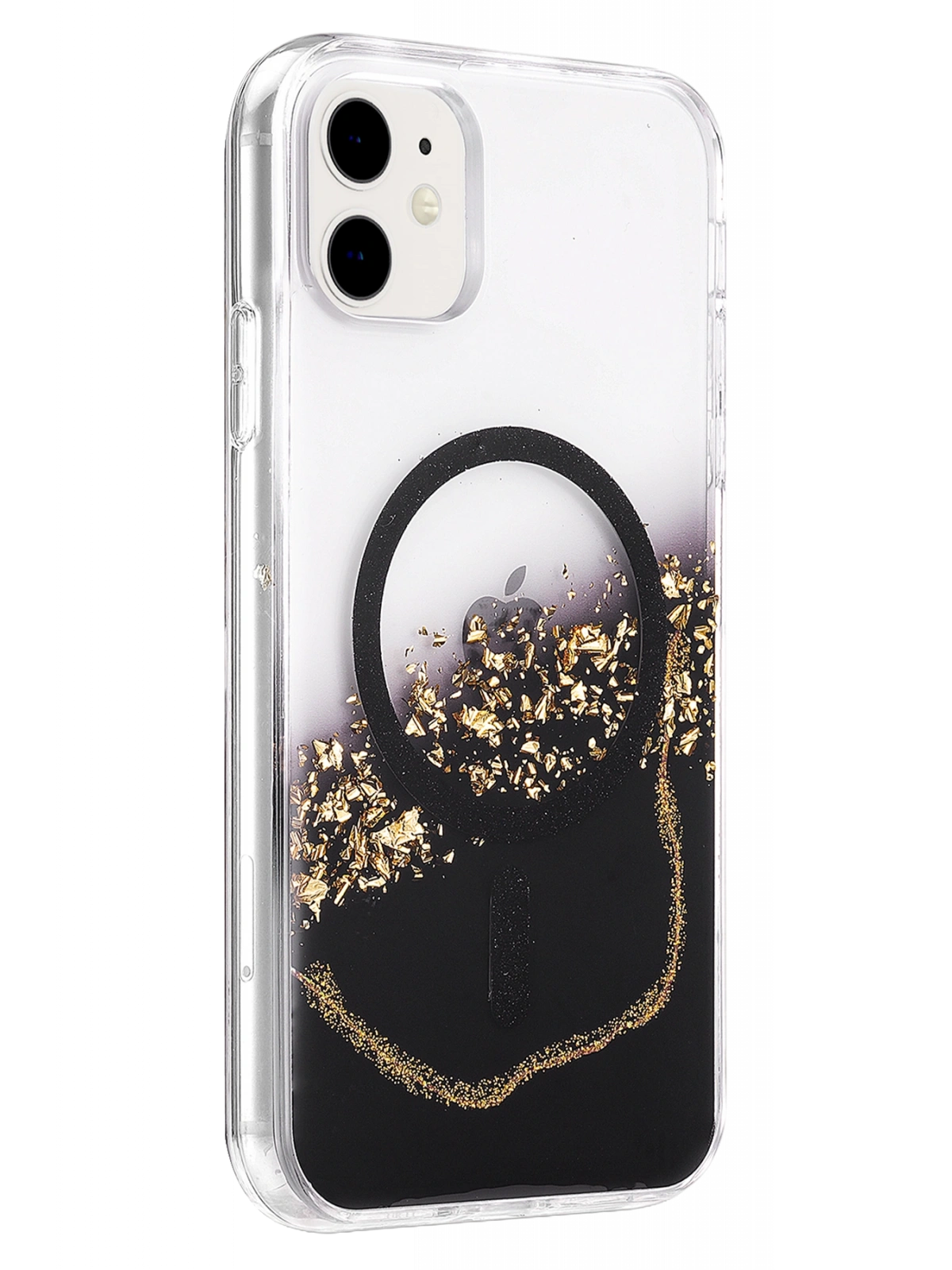 Onegif Apple iPhone 11 Lotus Simli Magsafe Kapak - Siyah
