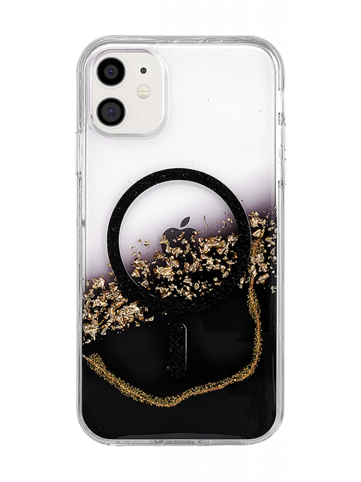 Onegif Apple iPhone 11 Lotus Simli Magsafe Kapak - Siyah