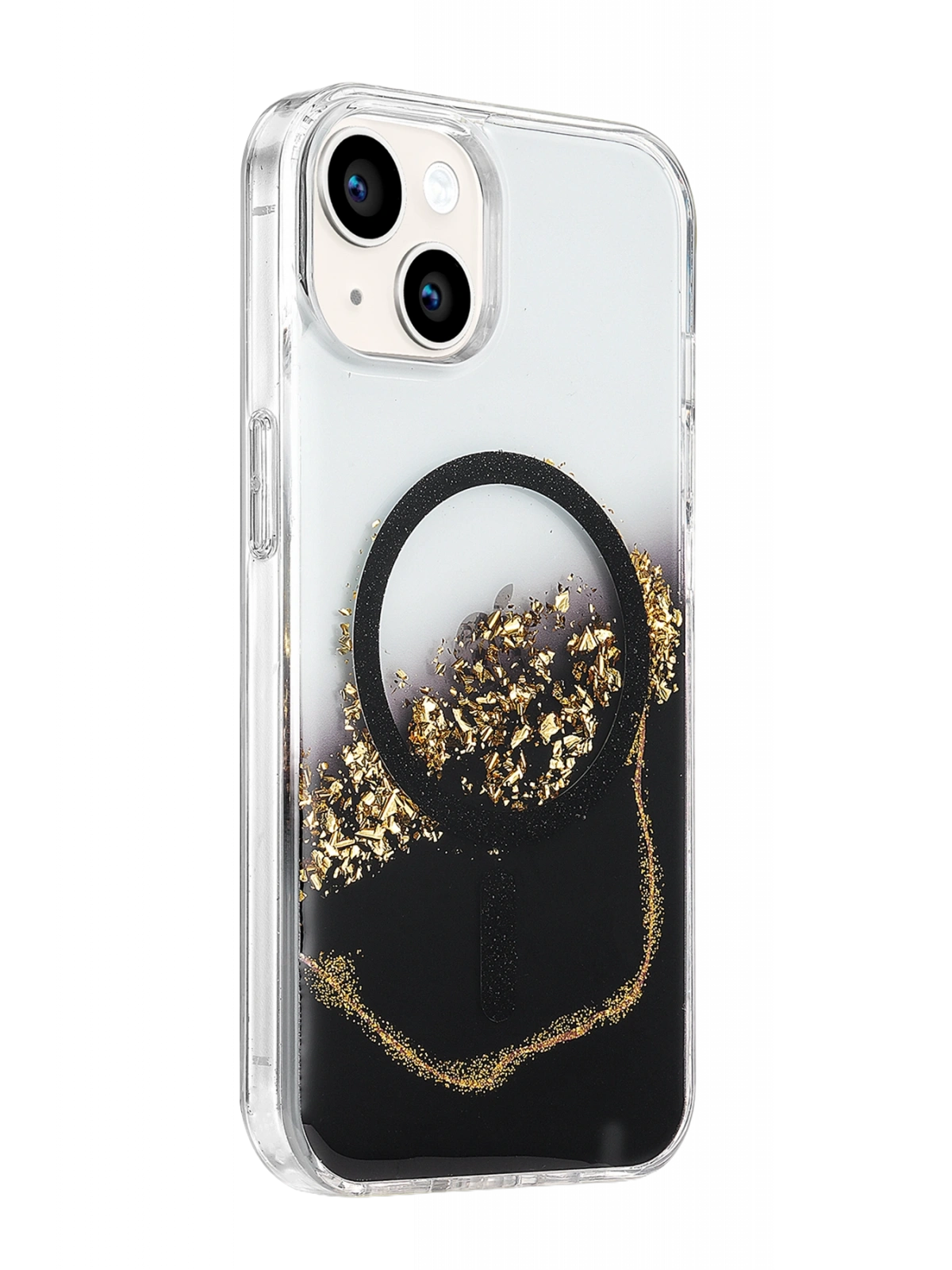 Onegif Apple iPhone 14 Lotus Simli Magsafe Kapak - Siyah