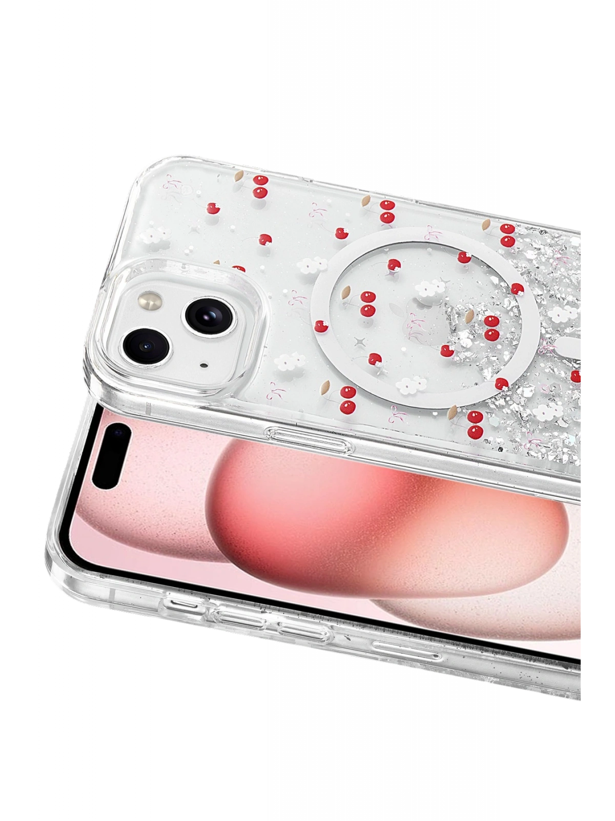 Onegif Apple iPhone 14 Misk Simli Magsafe Kapak - Desen 5