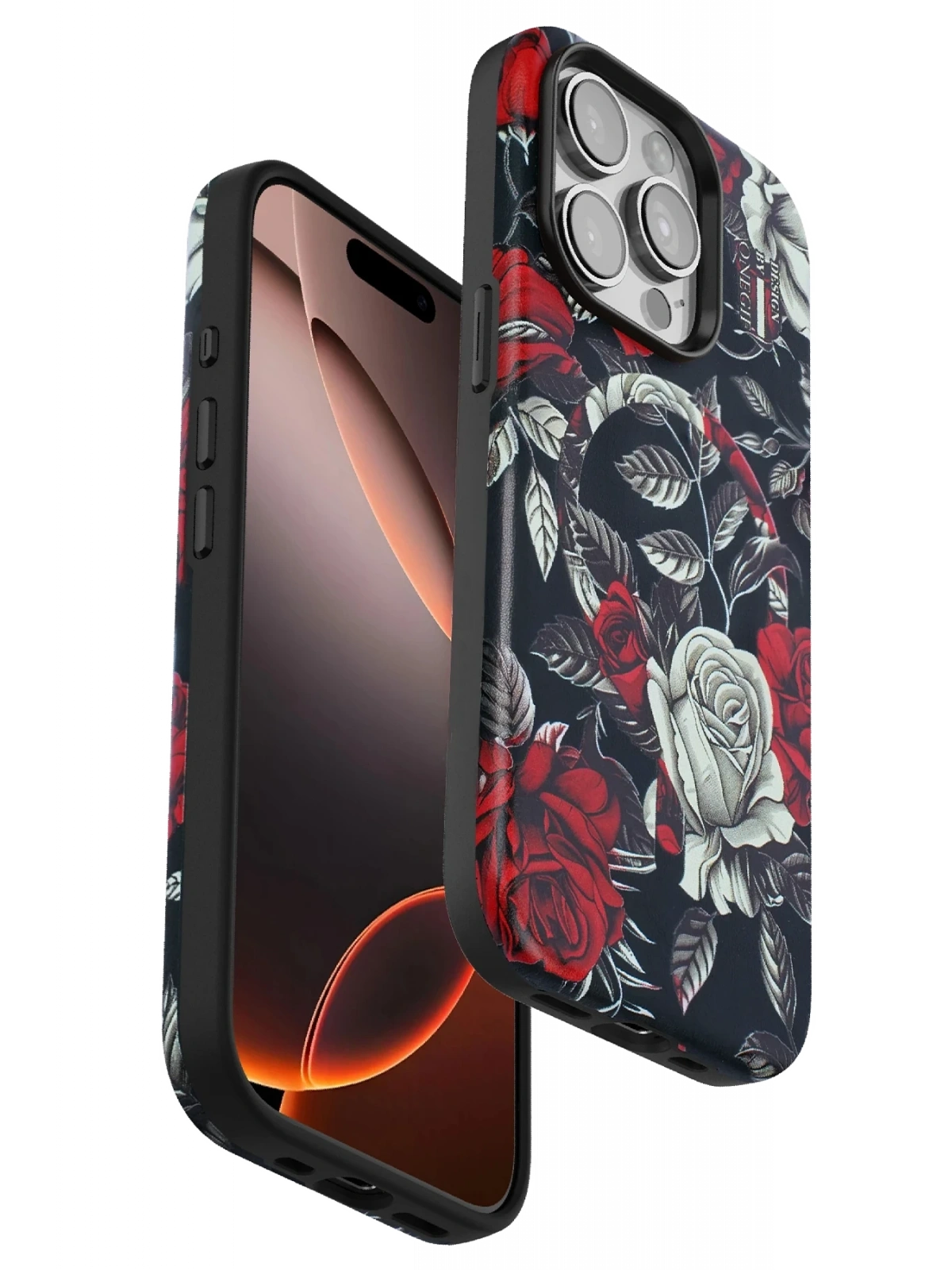 Onegif Apple iPhone 14 Pro Flower Series Magsafe Kapak - Siyah