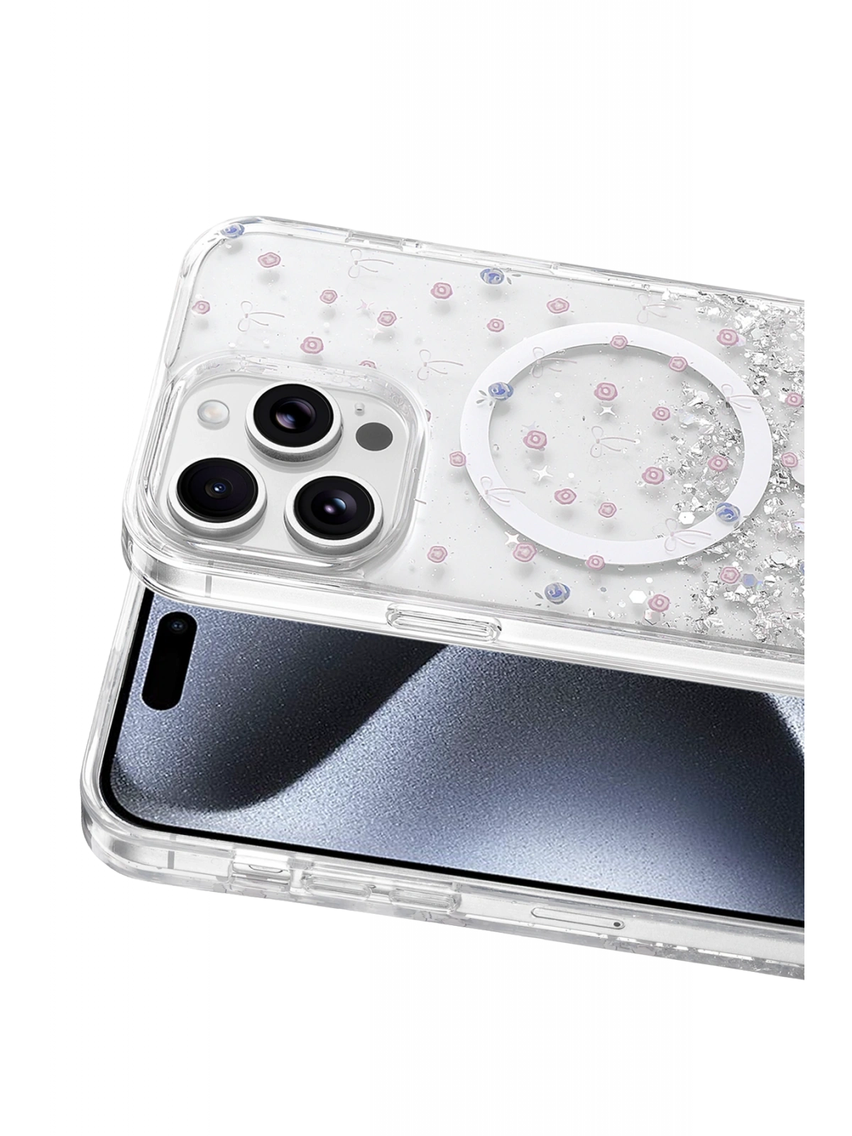Onegif Apple iPhone 14 Pro Max Misk Simli Magsafe Kapak - Desen 1