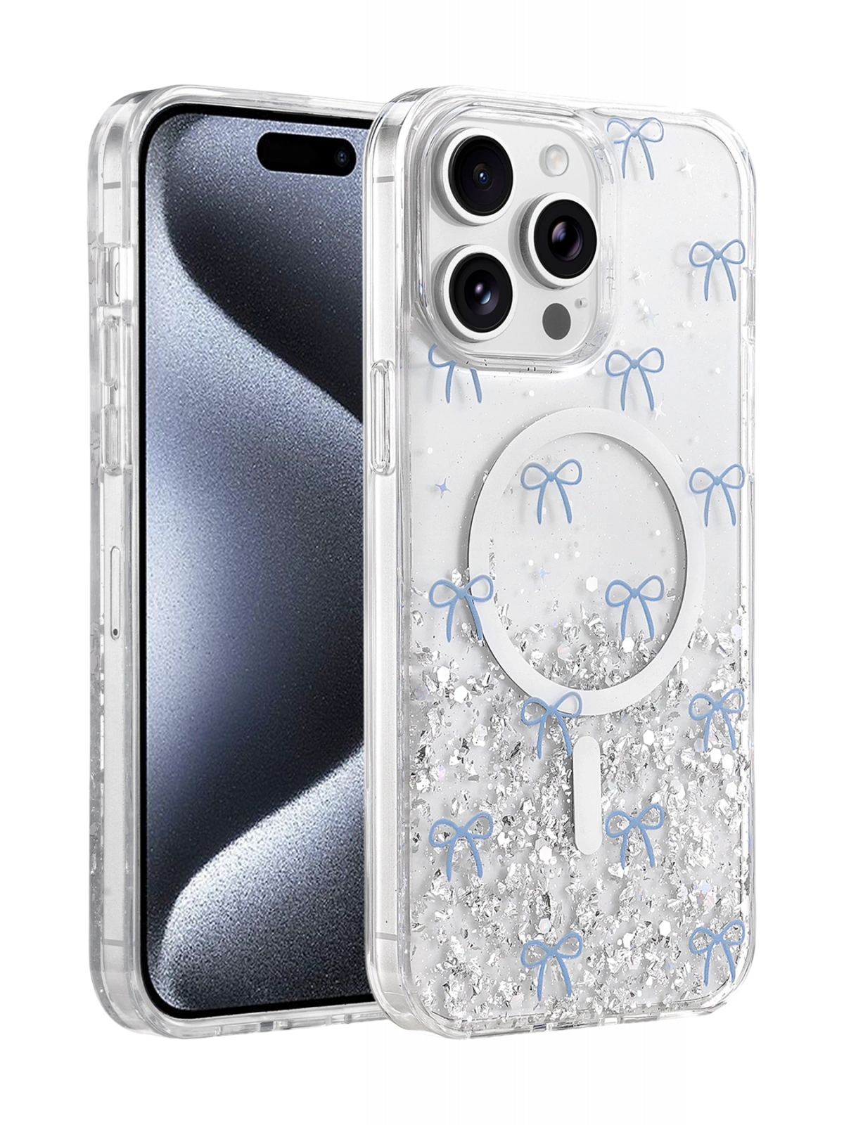 Onegif Apple iPhone 14 Pro Max Misk Simli Magsafe Kapak - Desen 3