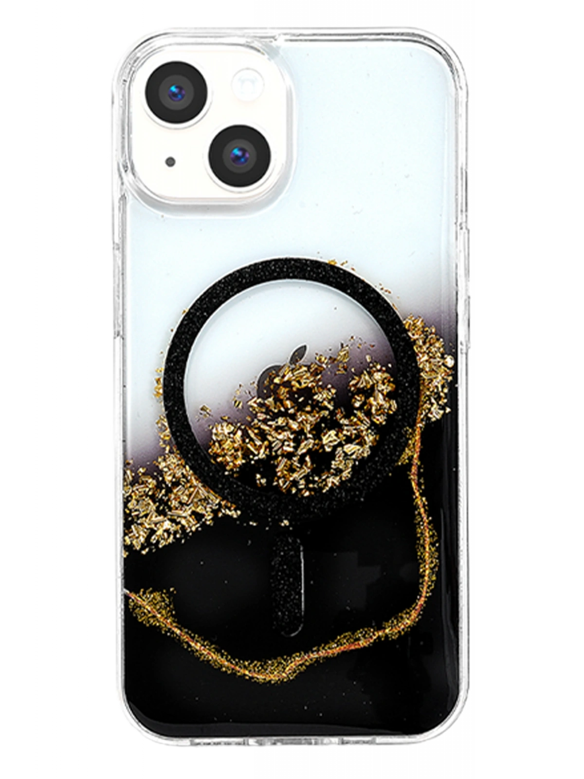 Onegif Apple iPhone 15 Lotus Simli Magsafe Kapak - Siyah