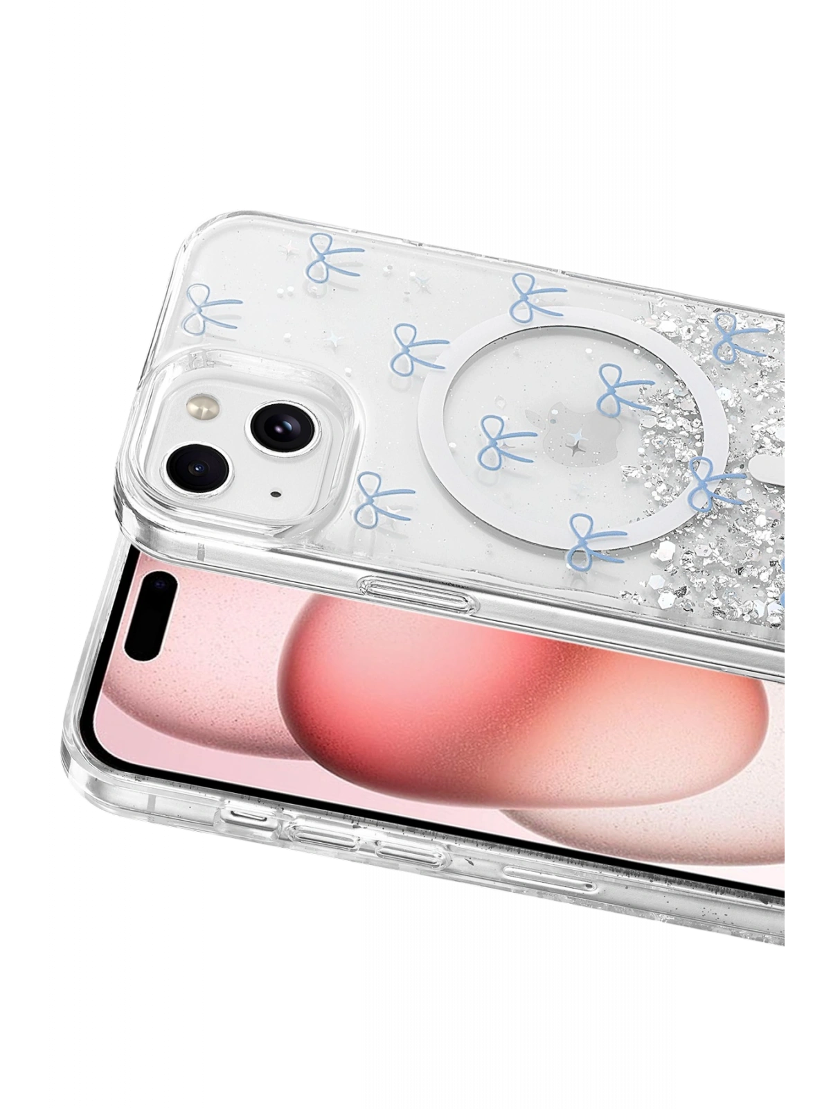 Onegif Apple iPhone 15 Misk Simli Magsafe Kapak - Desen 3