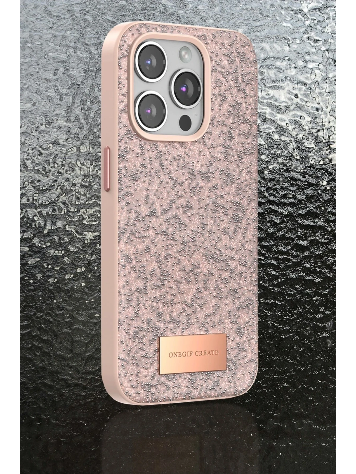 Onegif Apple iPhone 15 Pro Max Bright Simli Kapak - Siyah