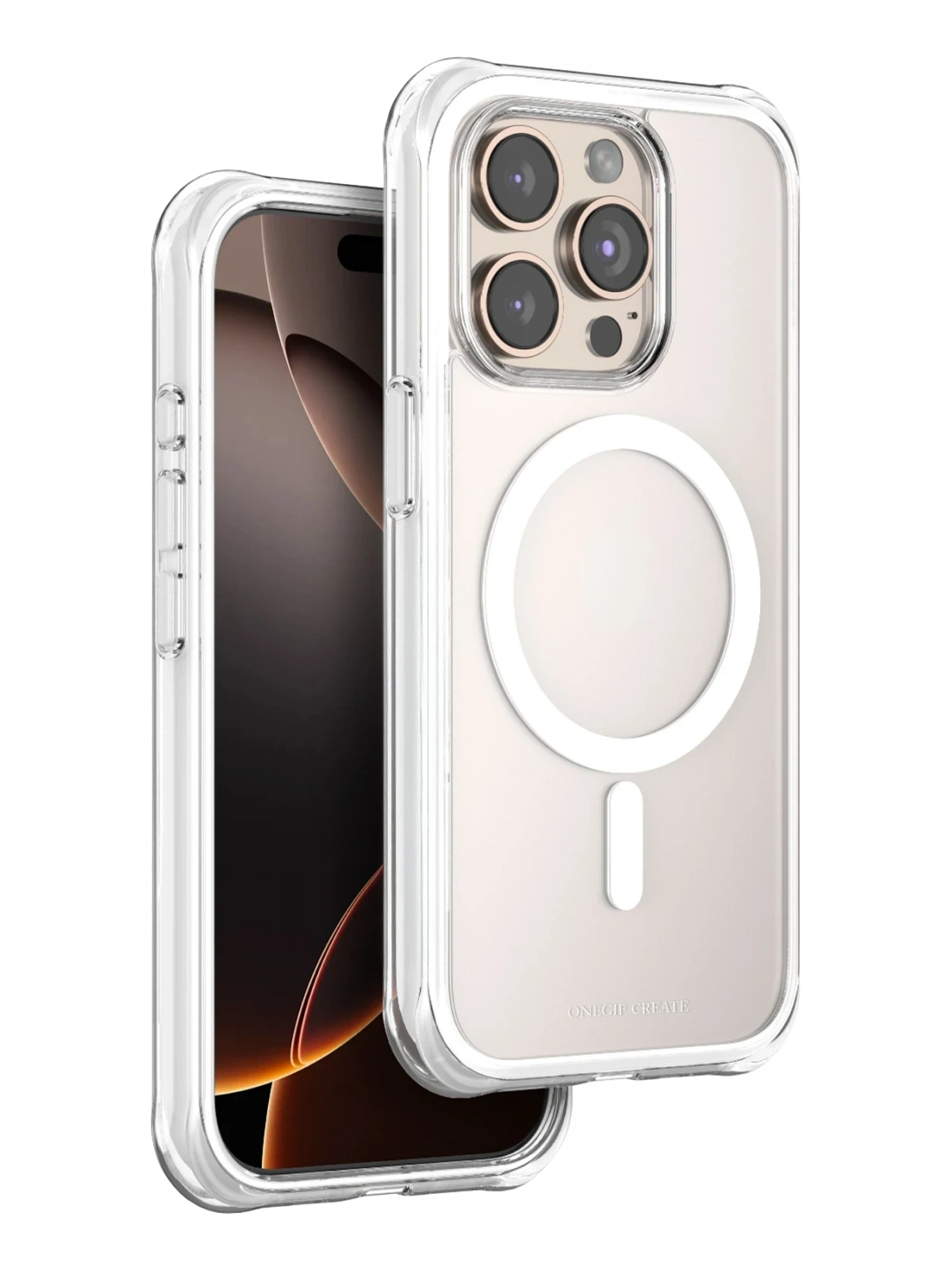 Onegif Apple iPhone 15 Pro Max Hulk Magsafe Kapak - Beyaz