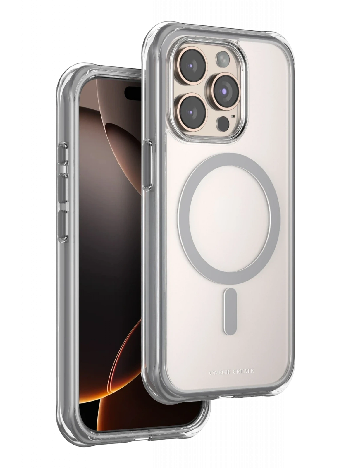 Onegif Apple iPhone 15 Pro Max Hulk Magsafe Kapak - Titan Gri