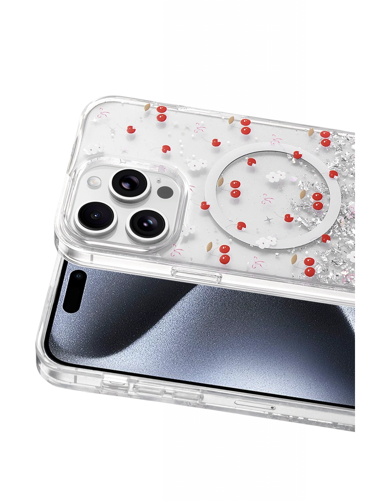 Onegif Apple iPhone 15 Pro Max Misk Simli Magsafe Kapak - Desen 5