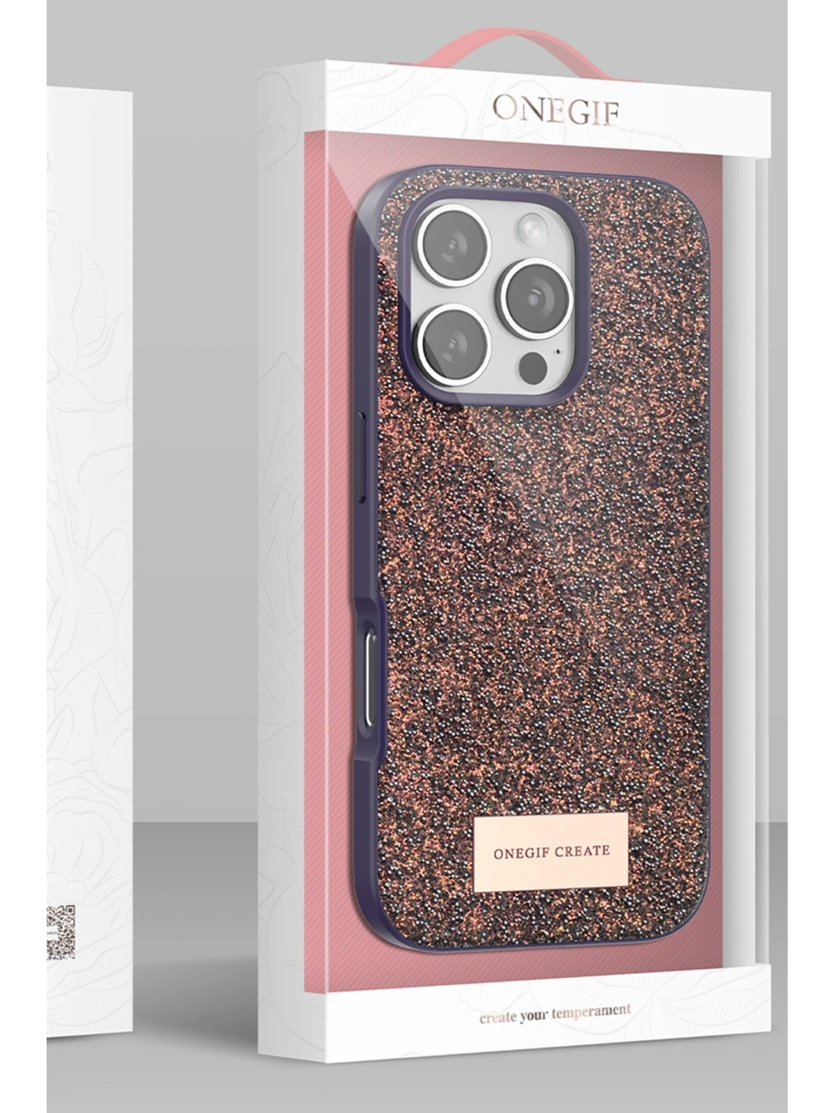 Onegif Apple iPhone 16 Bright Simli Kapak - Pembe