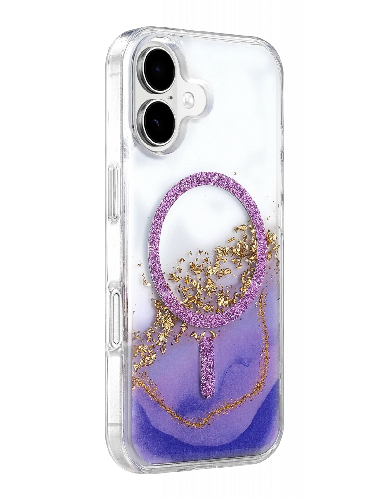 Onegif Apple iPhone 16 Lotus Simli Magsafe Kapak - Mor