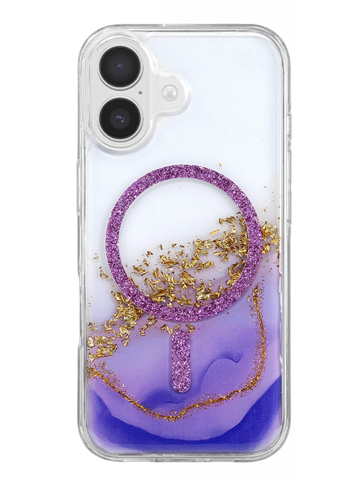 Onegif Apple iPhone 16 Lotus Simli Magsafe Kapak - Mor