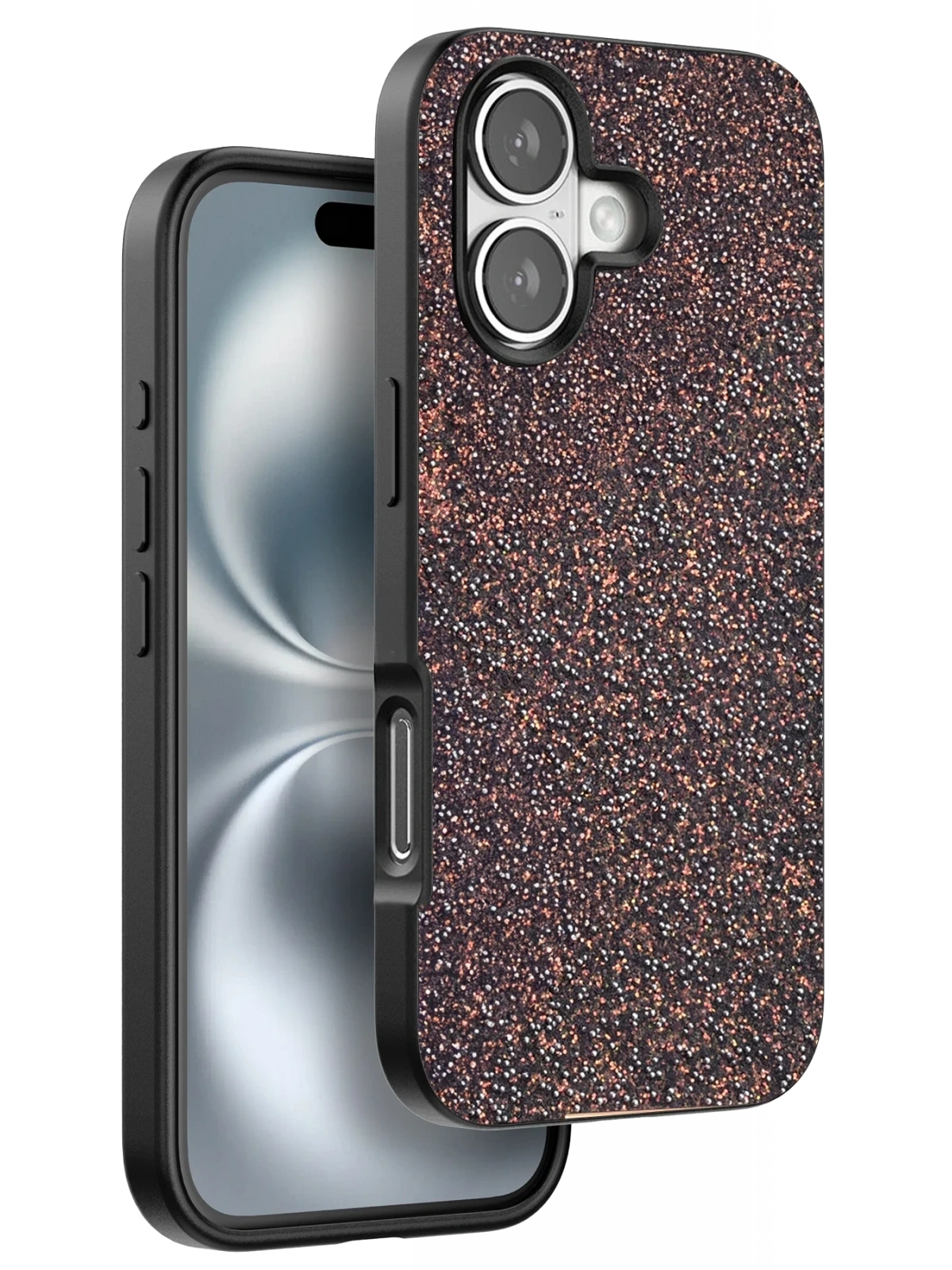 Onegif Apple iPhone 16 Plus Bright Simli Kapak - Derin Mor