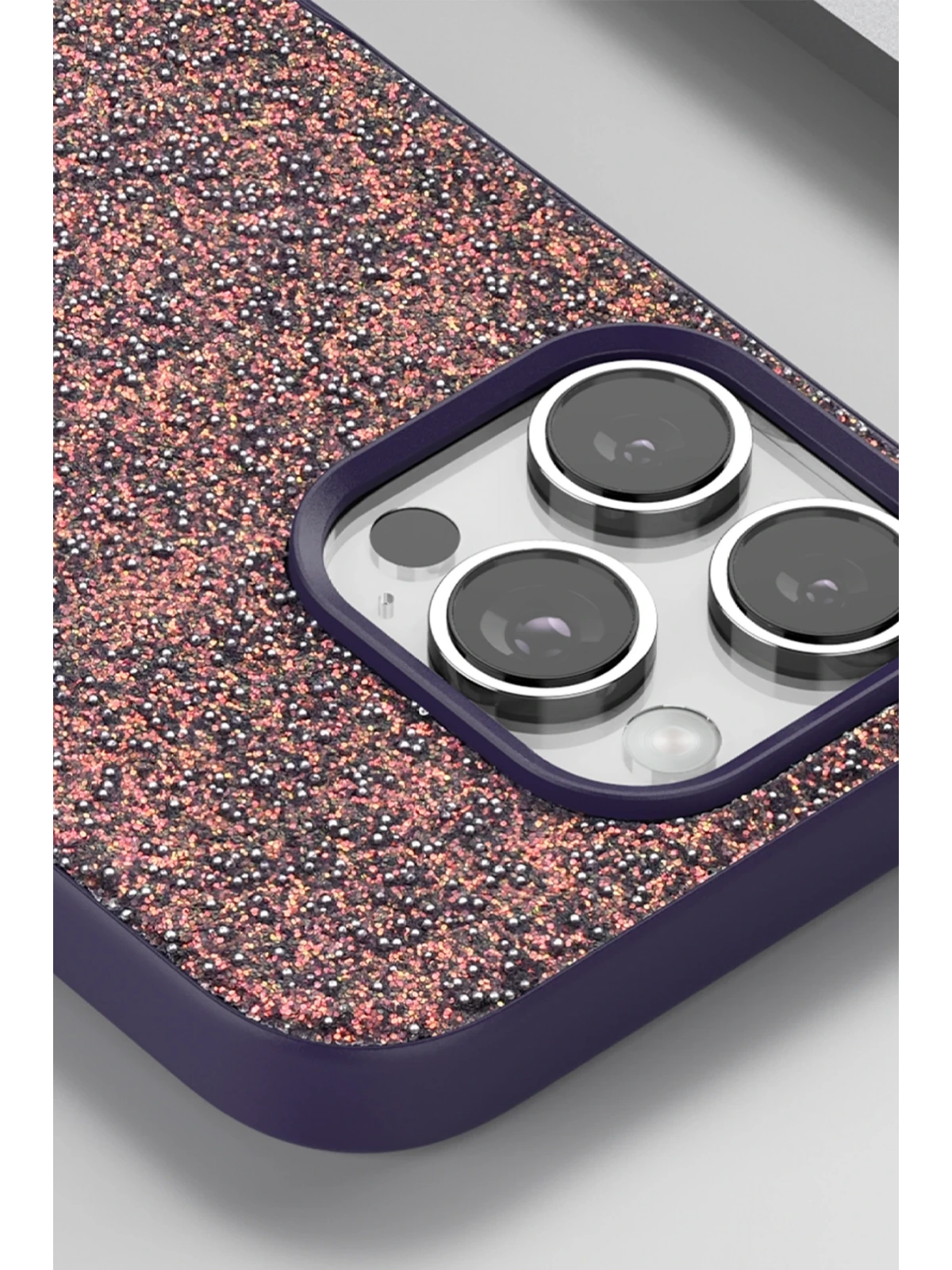Onegif Apple iPhone 16 Pro Bright Simli Kapak - Siyah