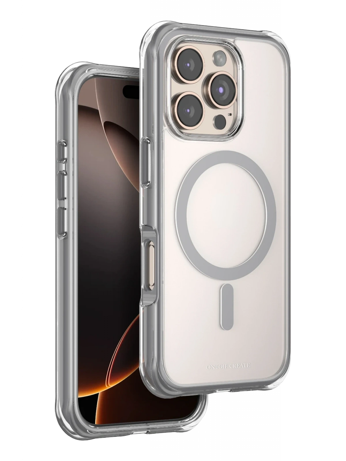 Onegif Apple iPhone 16 Pro Hulk Magsafe Kapak - Titan Gri