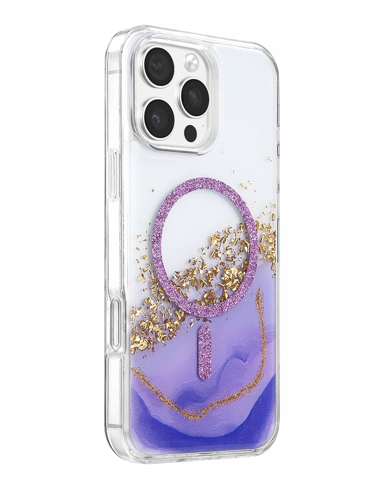 Onegif Apple iPhone 16 Pro Max Lotus Simli Magsafe Kapak - Mor