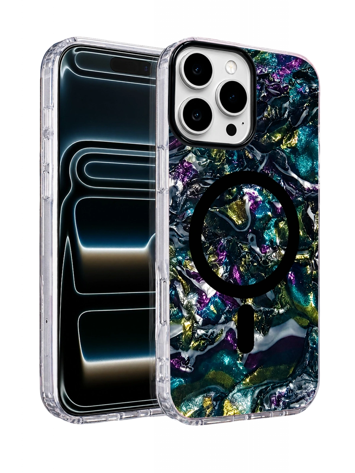 Onegif Apple iPhone 16 Pro Max Mila Dalgalı Magsafe Kapak - Lacivert
