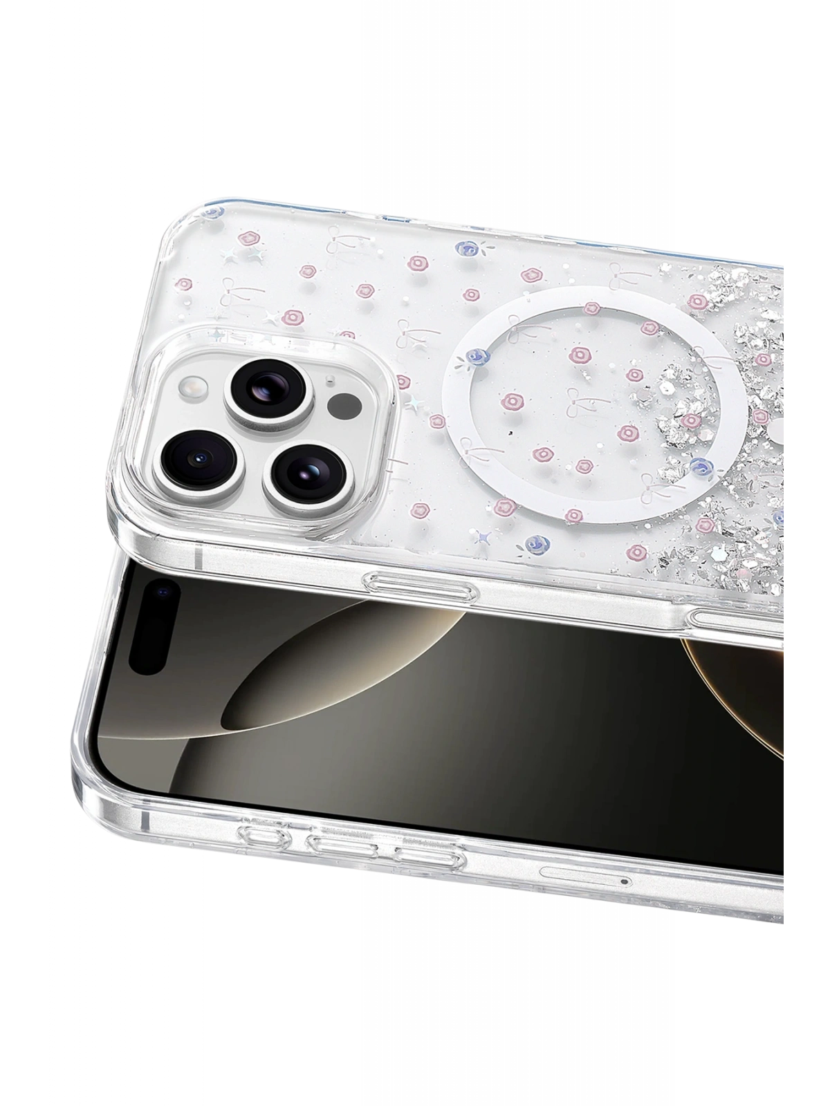 Onegif Apple iPhone 16 Pro Max Misk Simli Magsafe Kapak - Desen 1
