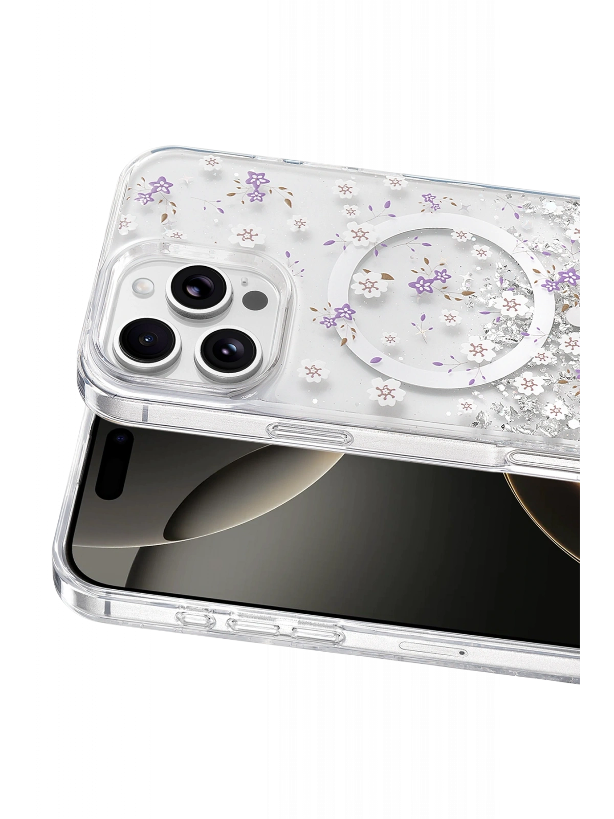 Onegif Apple iPhone 16 Pro Max Misk Simli Magsafe Kapak - Desen 2