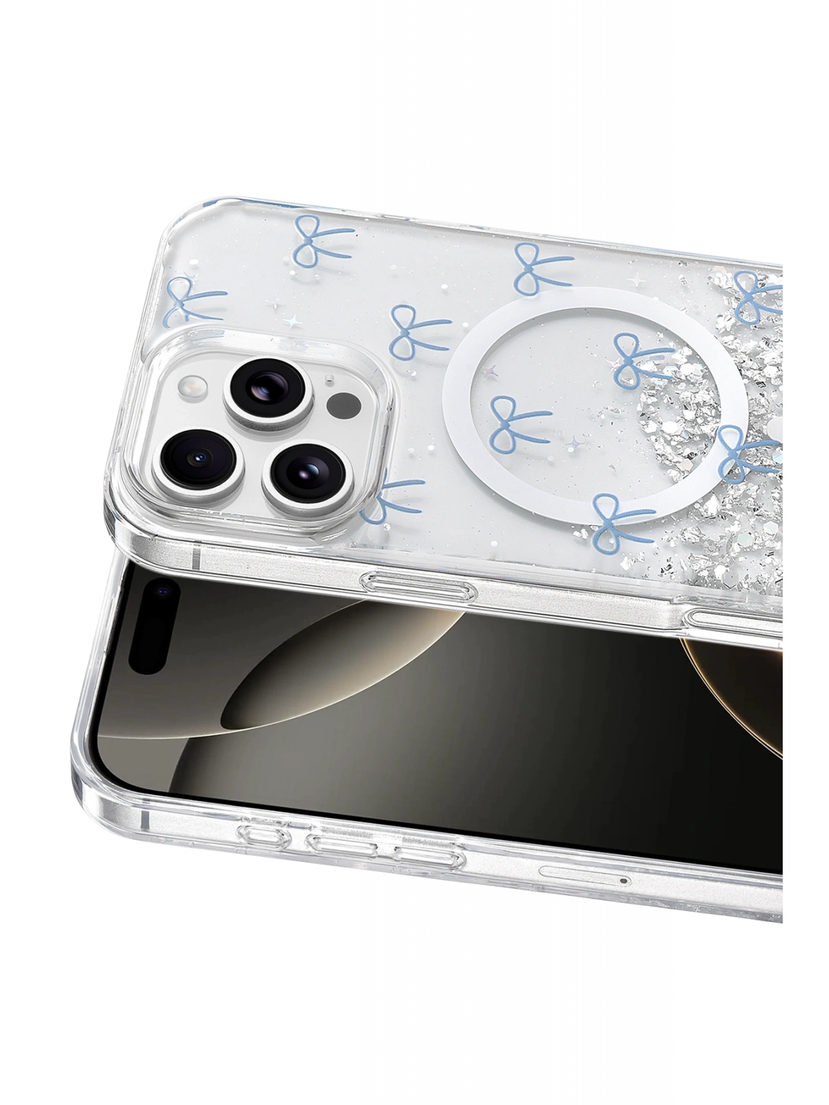 Onegif Apple iPhone 16 Pro Max Misk Simli Magsafe Kapak - Desen 3