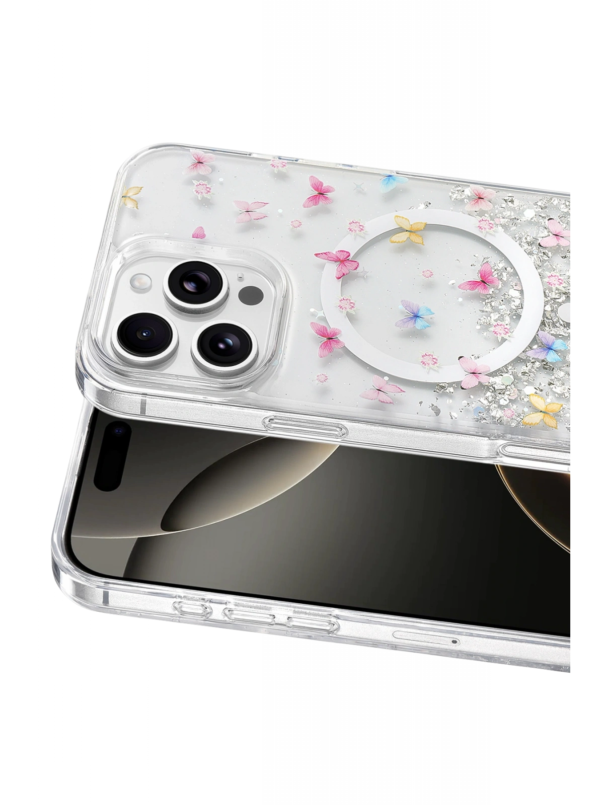 Onegif Apple iPhone 16 Pro Max Misk Simli Magsafe Kapak - Desen 4