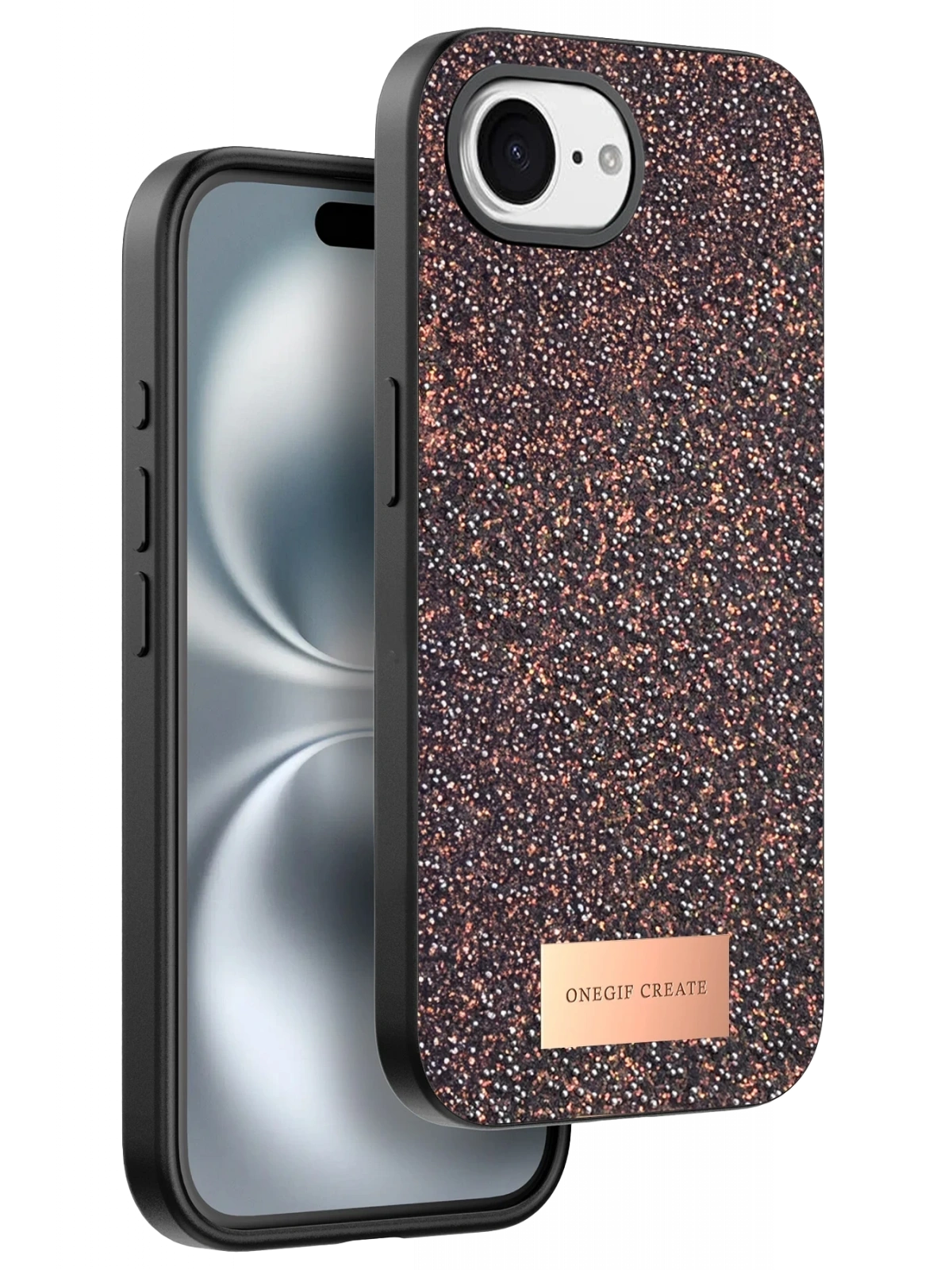 Onegif Apple iPhone 16E Bright Simli Kapak - Derin Mor