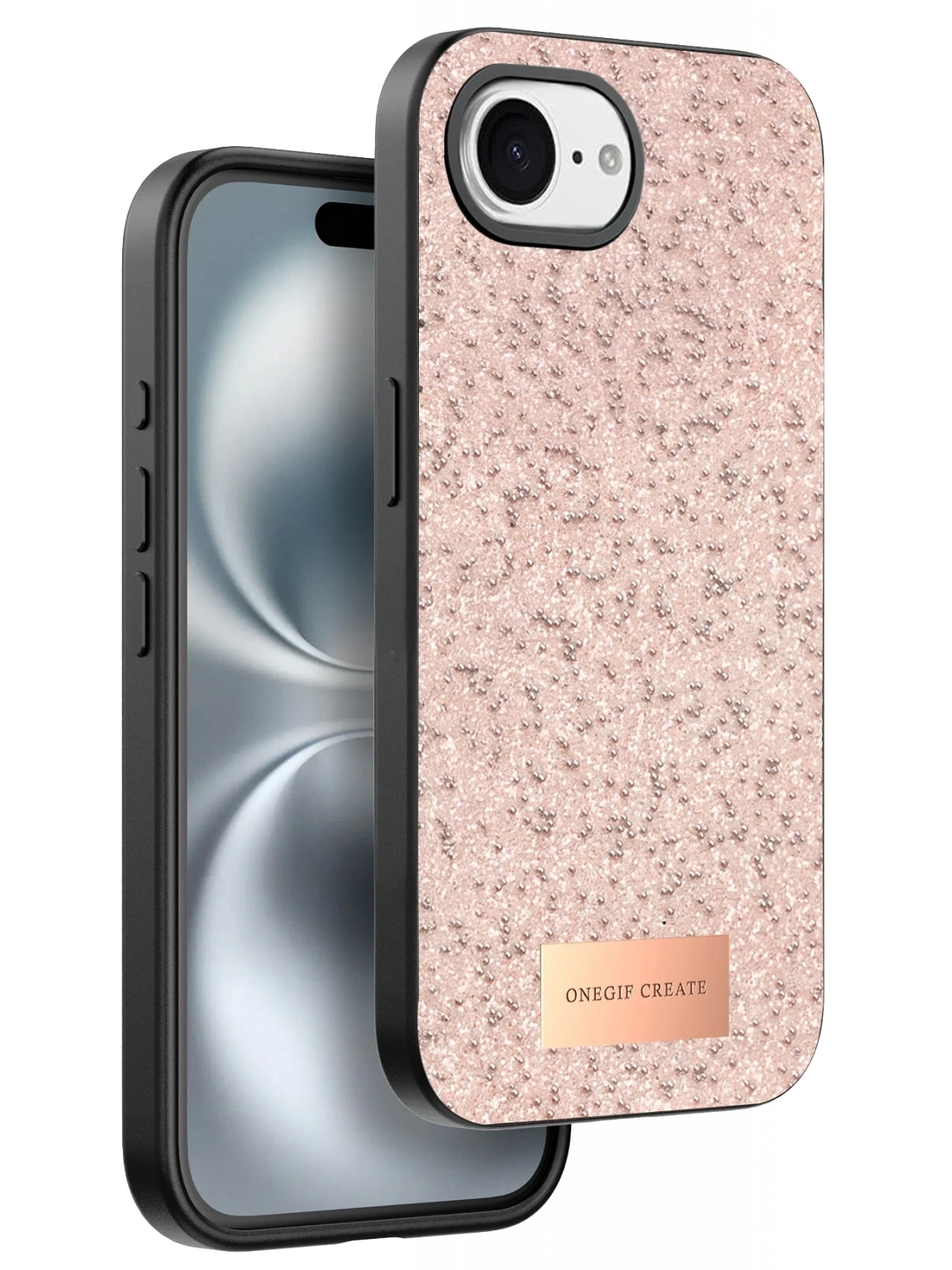 Onegif Apple iPhone 16E Bright Simli Kapak - Pembe